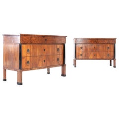 Pair of Early 19th Century Italian Walnut Chest of Drawers