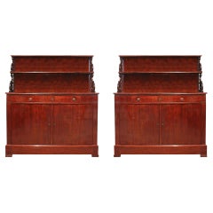 Paire de buffets en acajou de la période Louis Philippe du début du XIXe siècle, vers 1830