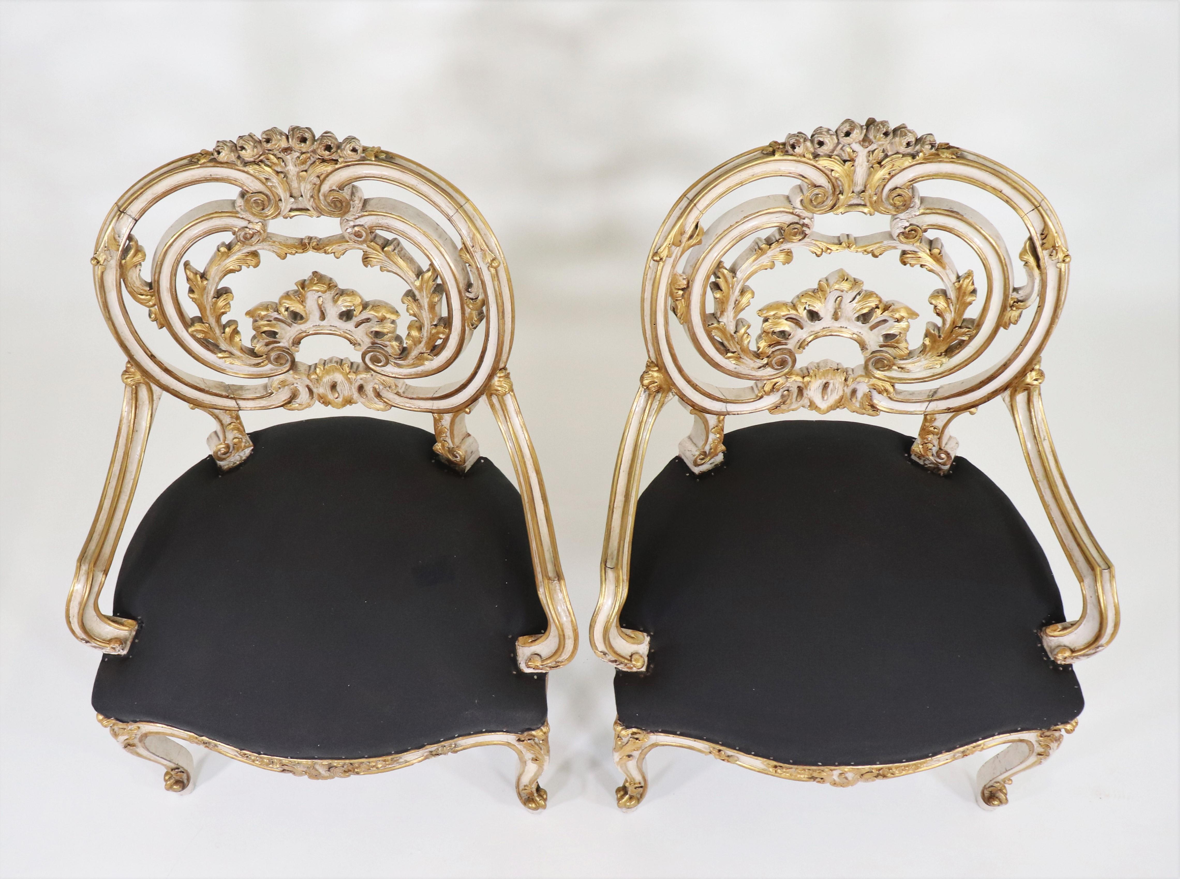 Pair of Late 19th century Louis XIV Style Fauteil Armchairs by the legendary Maison Jansen. Maison Jansen was an interior decoration house located in Paris and is considered the first truly global design firm. These magnificent hand-carved beechwood
