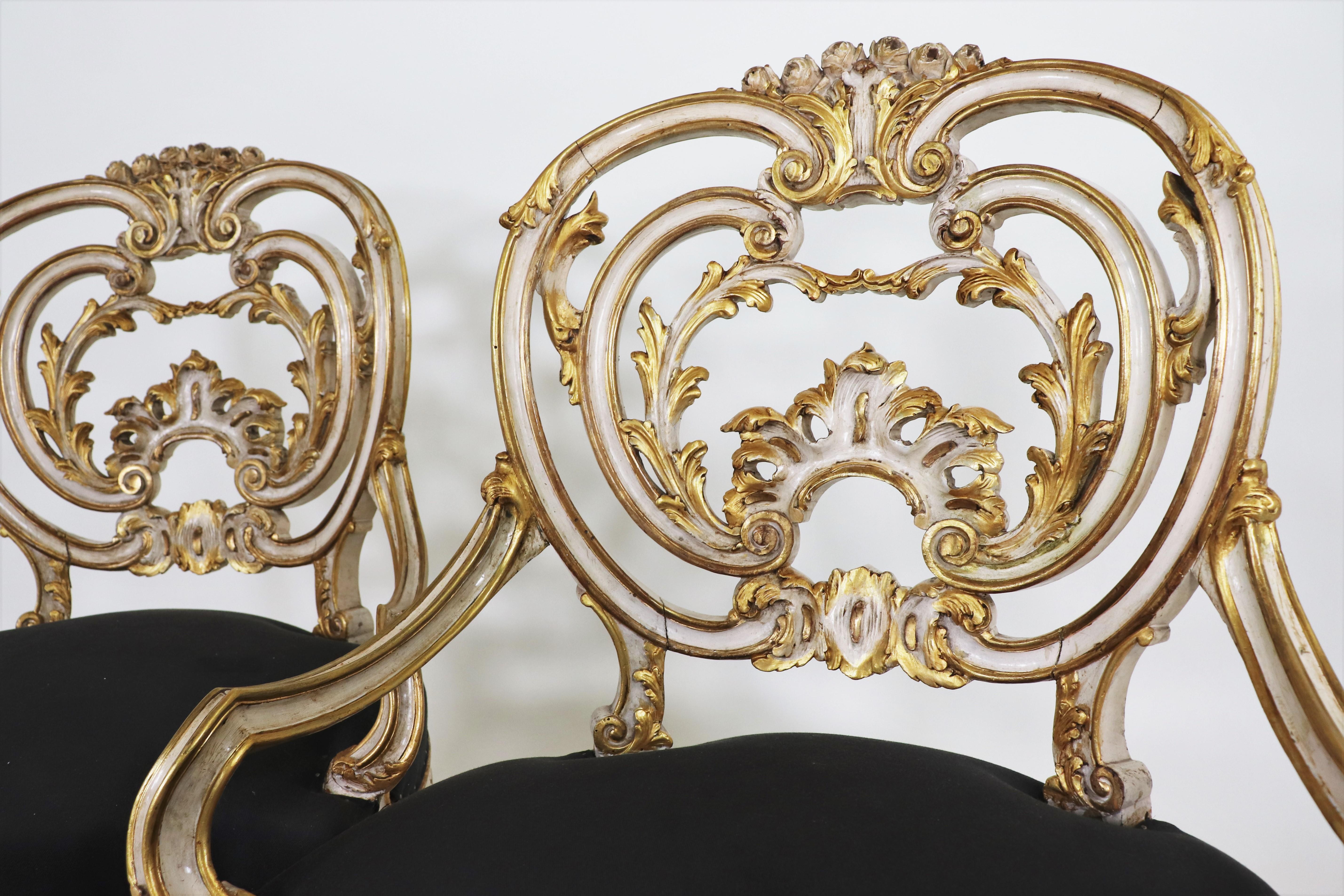 20th Century Pair of Early 19th Century Louis XIV Style Fauteuil Armchairs by Maison Jansen For Sale