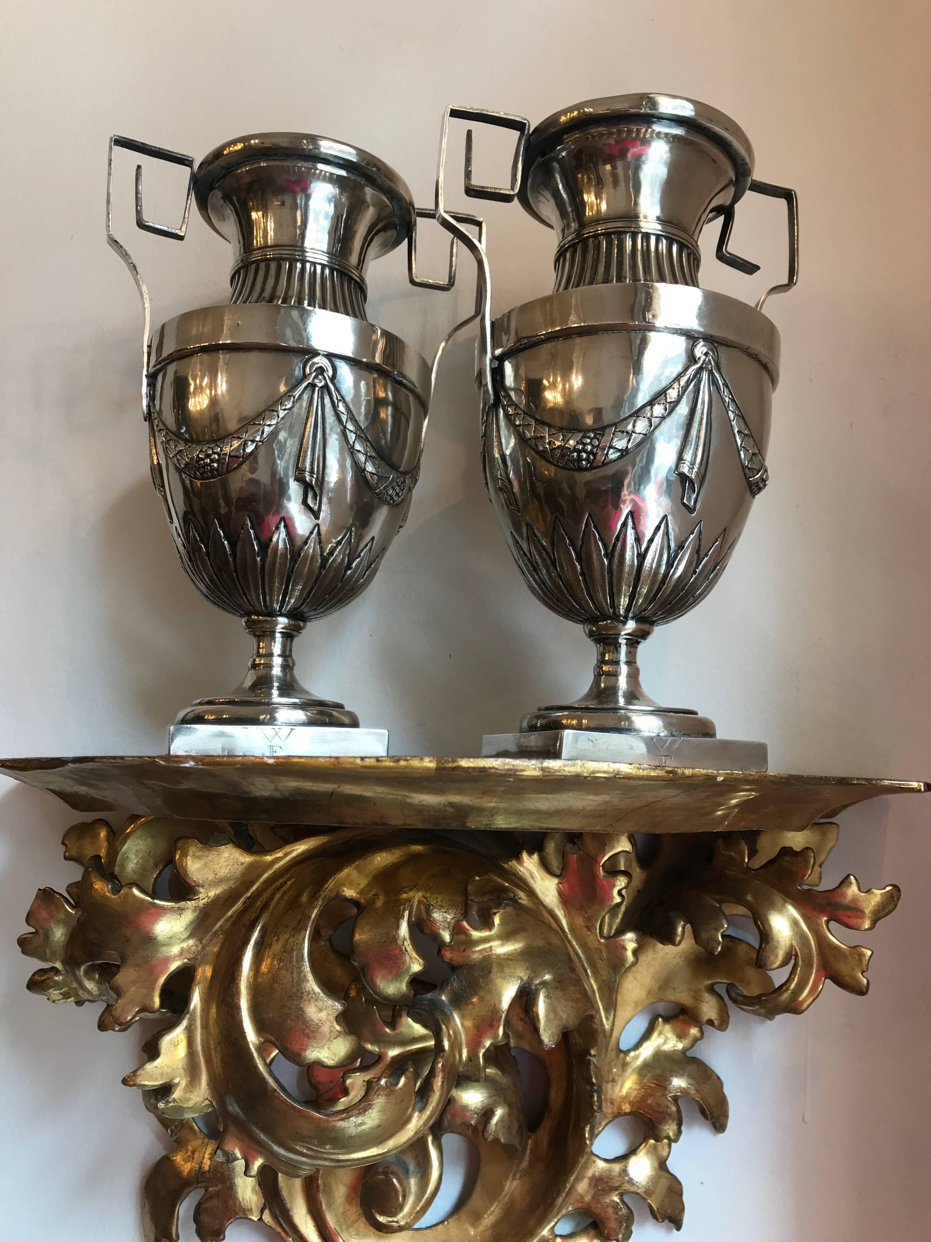 Pair of Grand Tour Italian Silver Vases from Ancona by Paolo Ruzzoli 1817 circa 8