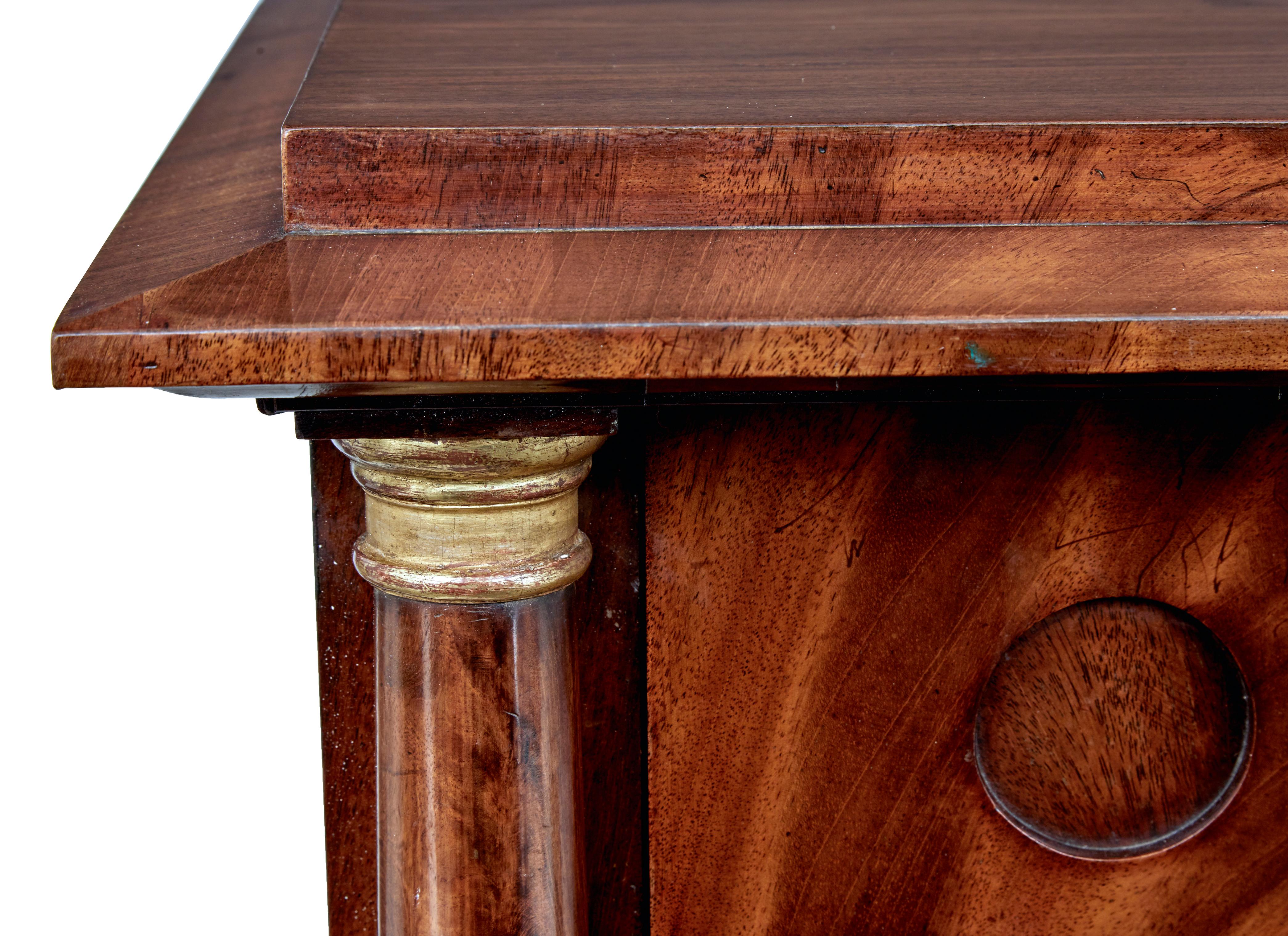 Pair of Early 19th Century Mahogany Biedermeier Secretaire Commodes 7