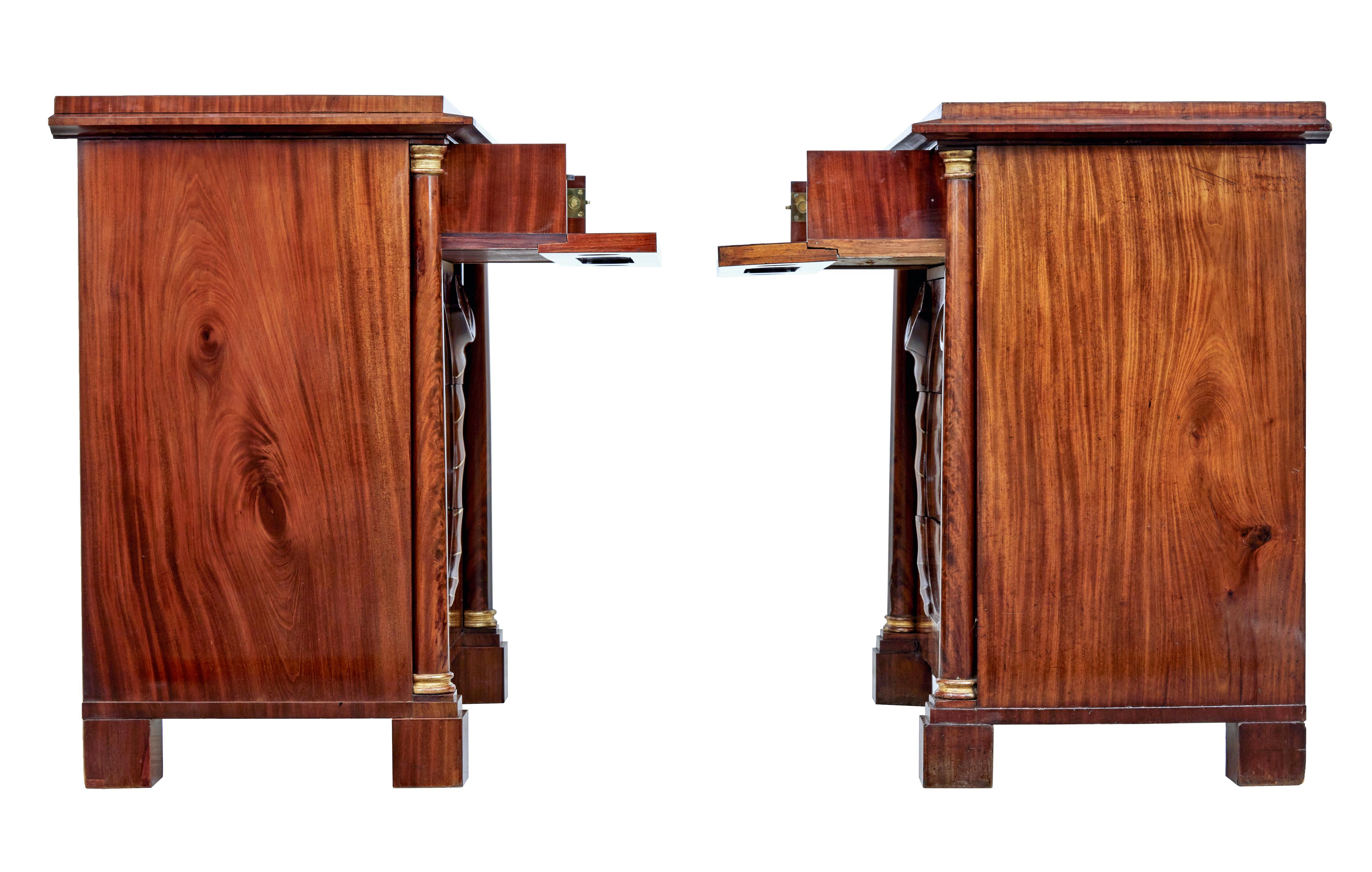 Mahogany Pair of early 19th Century mahogany Biedermeier secretaire commodes For Sale