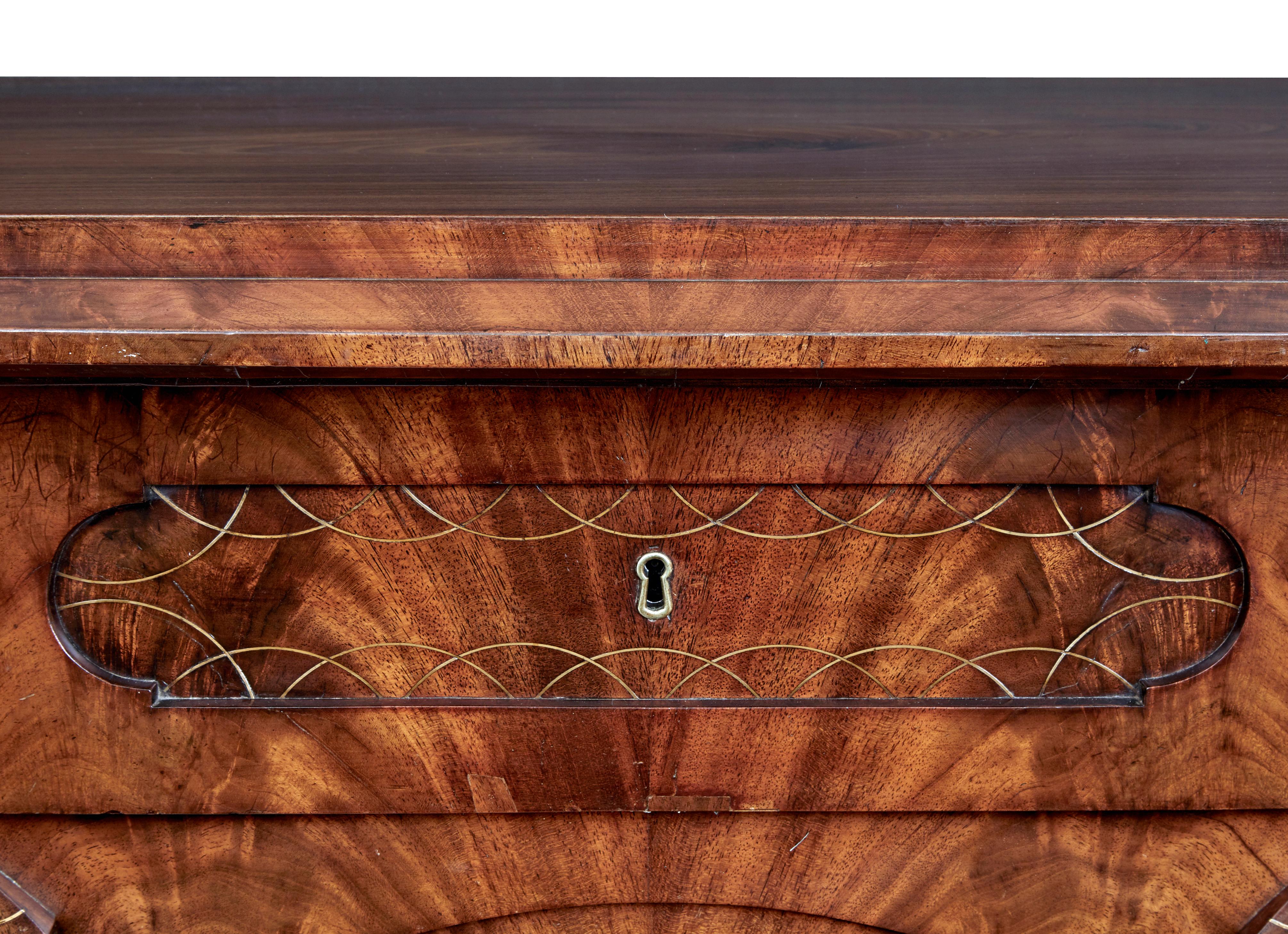 Pair of Early 19th Century Mahogany Biedermeier Secretaire Commodes 4