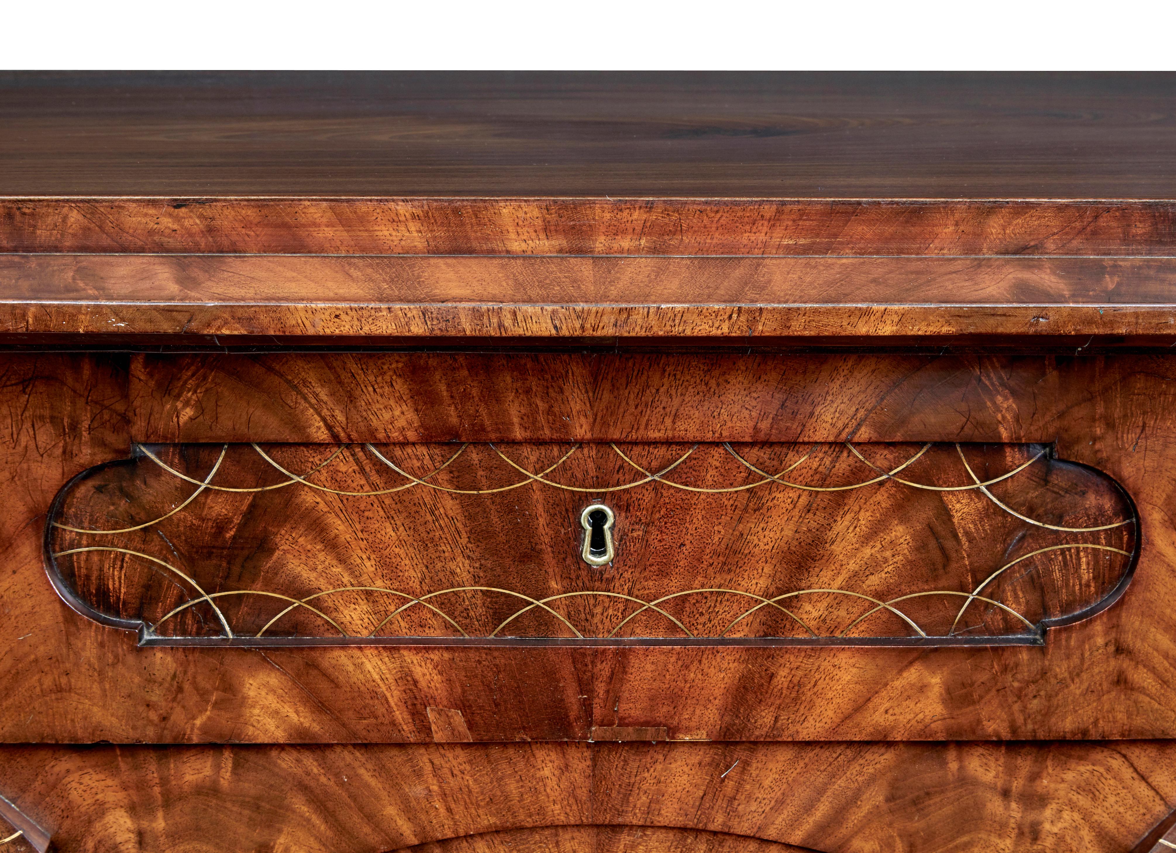 Pair of early 19th Century mahogany Biedermeier secretaire commodes 3