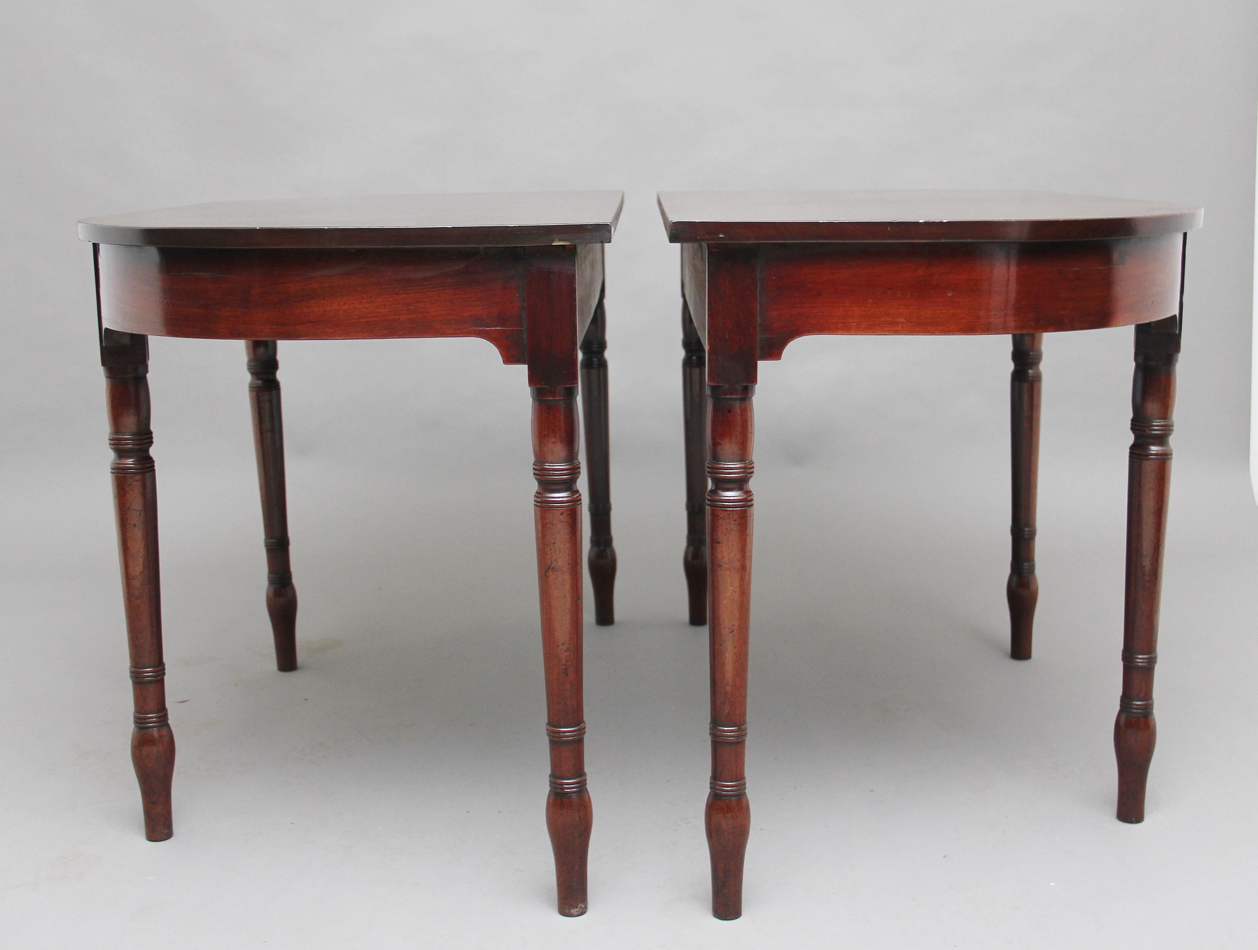 Regency Pair of Early 19th Century Mahogany Console Tables