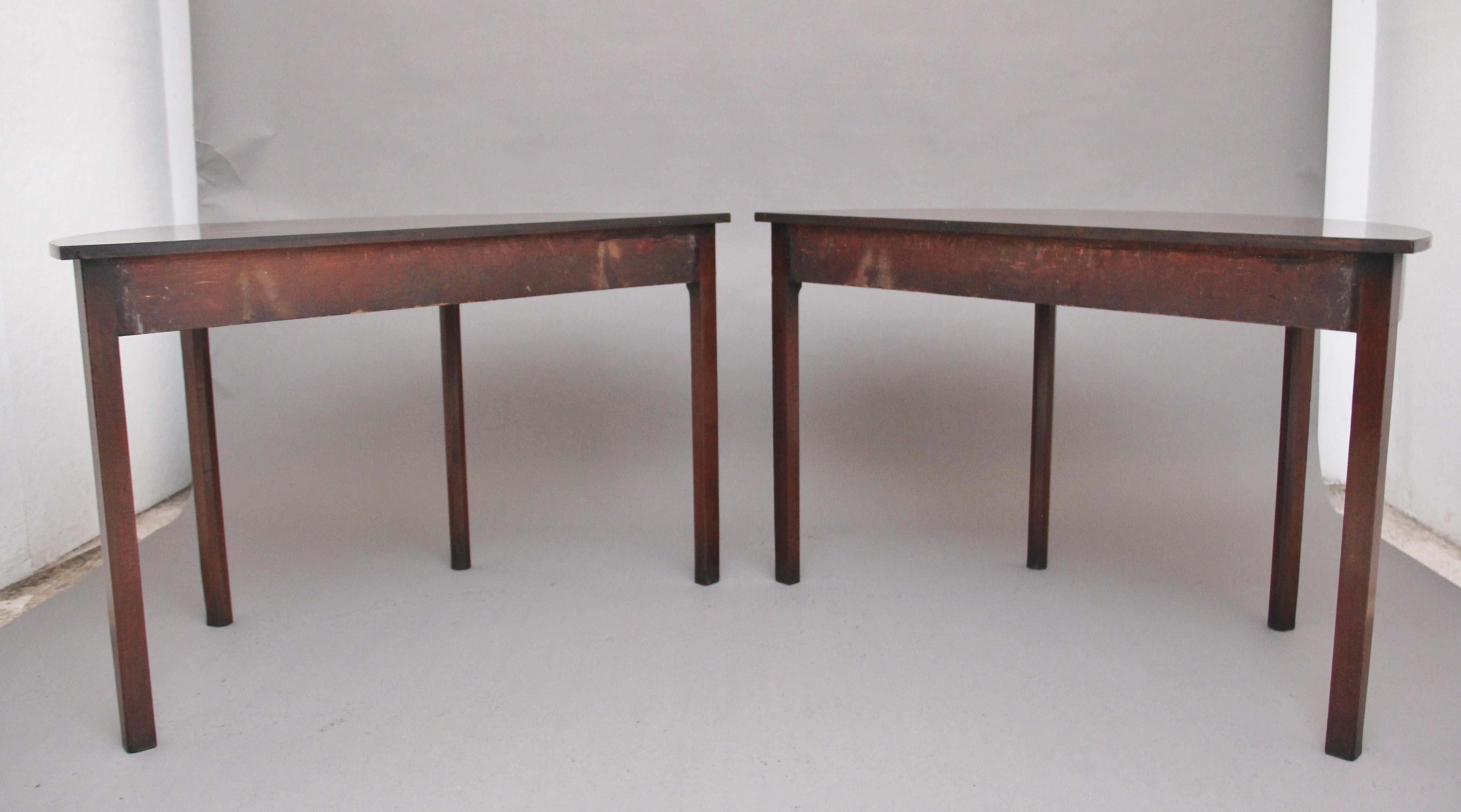 Pair of Early 19th Century Mahogany Demi Lune Console Tables In Good Condition In Martlesham, GB
