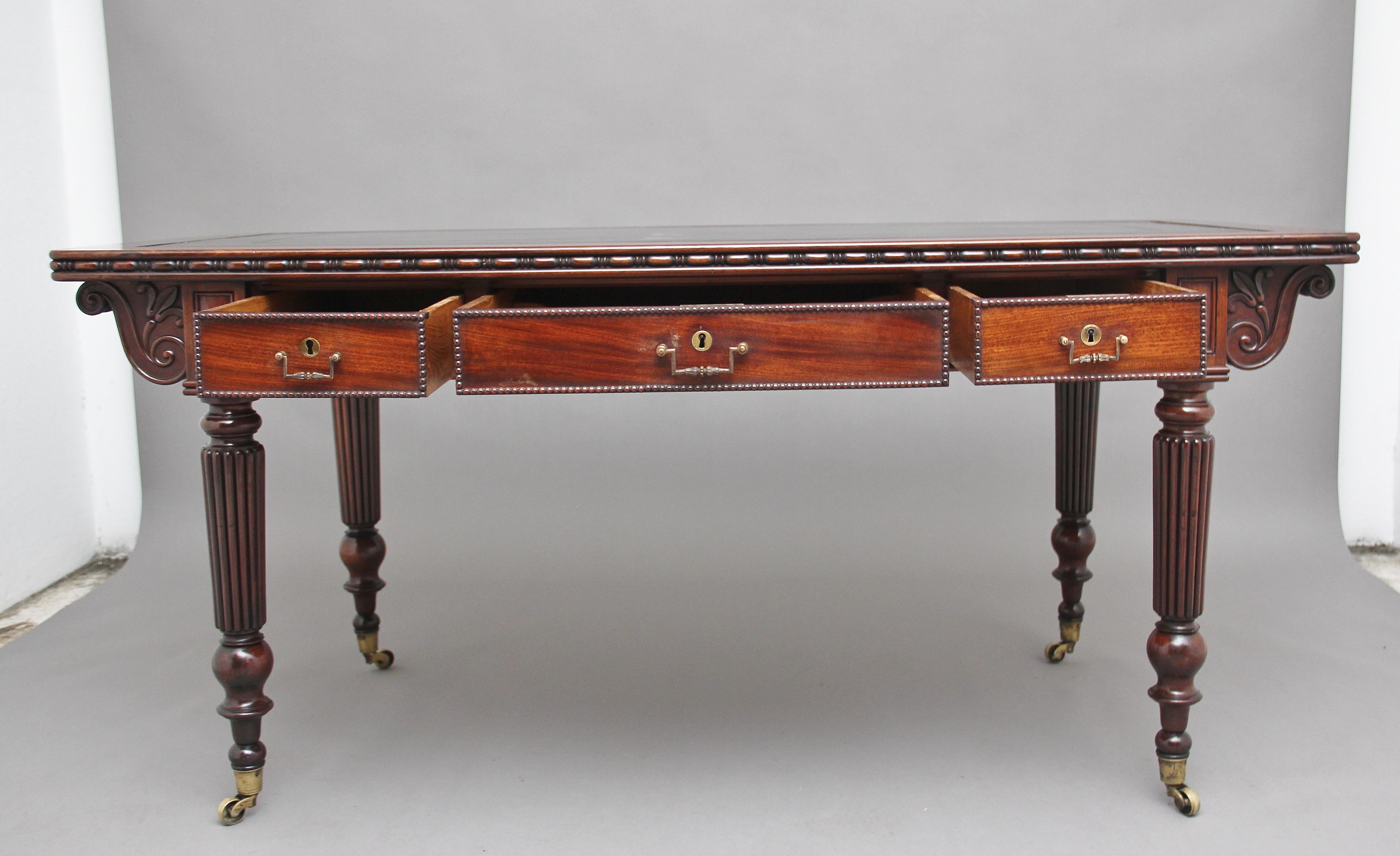 Regency Pair of Early 19th Century Mahogany Library Tables For Sale
