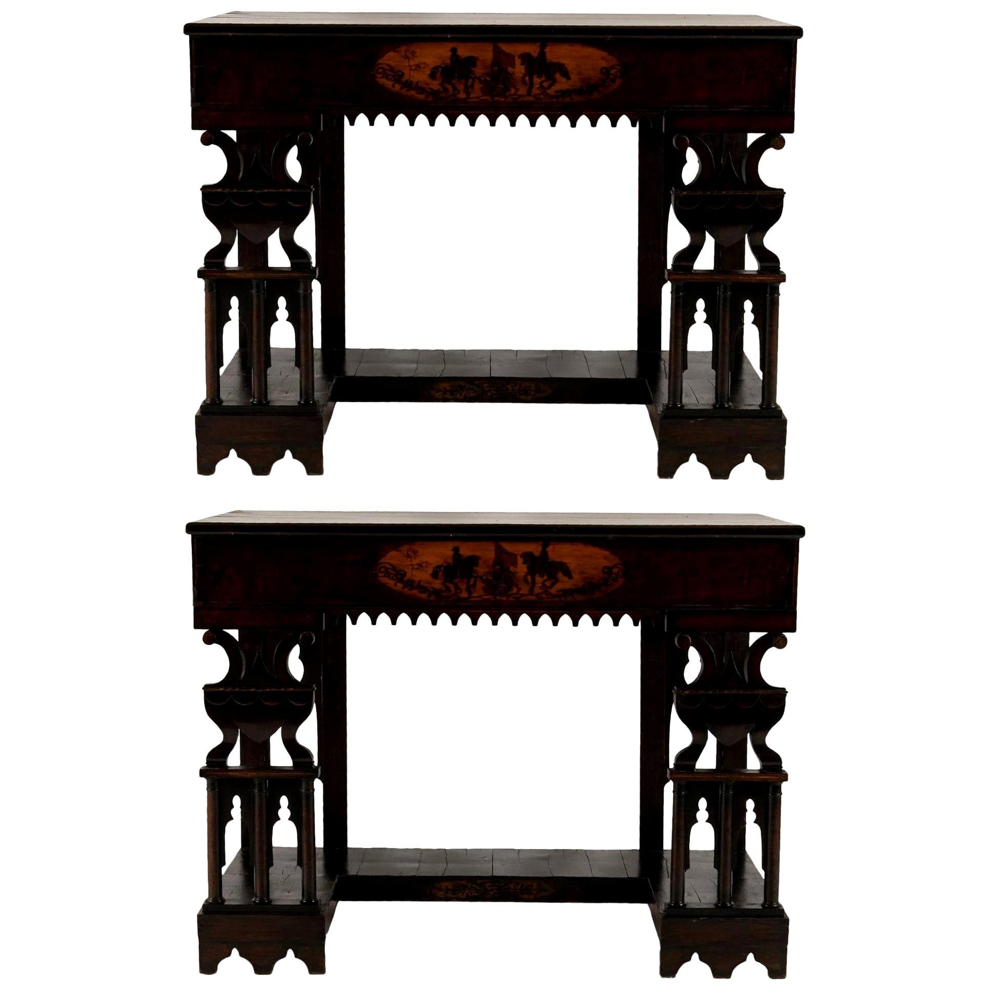 Pair of Early 19th Century Neapolitan Consoles