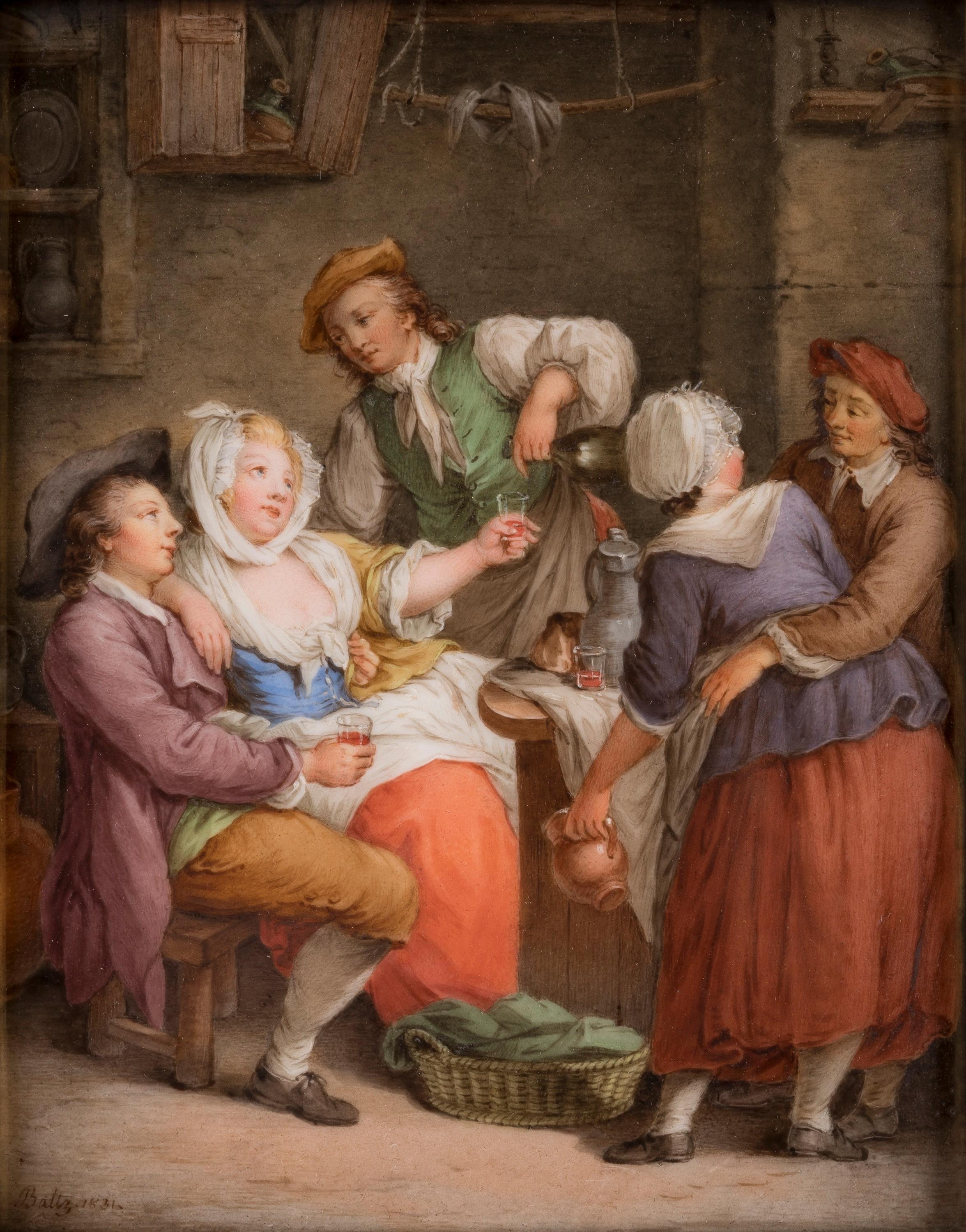 XIX secolo Coppia di targhette in porcellana parigina del primo Ottocento di Jean-Pierre Feuillet in vendita
