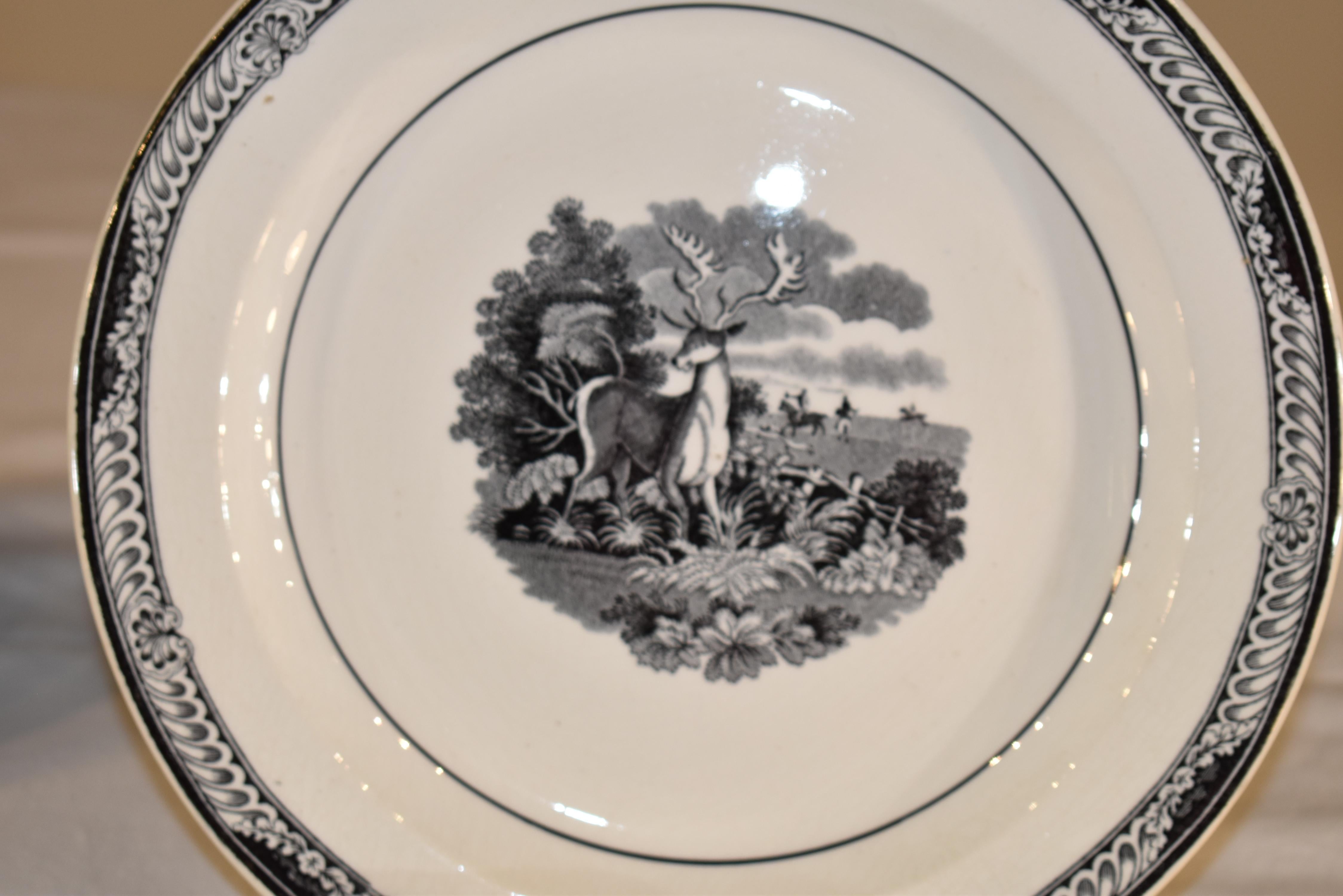Early Victorian Pair of Early 19th Century Plates with Stags For Sale