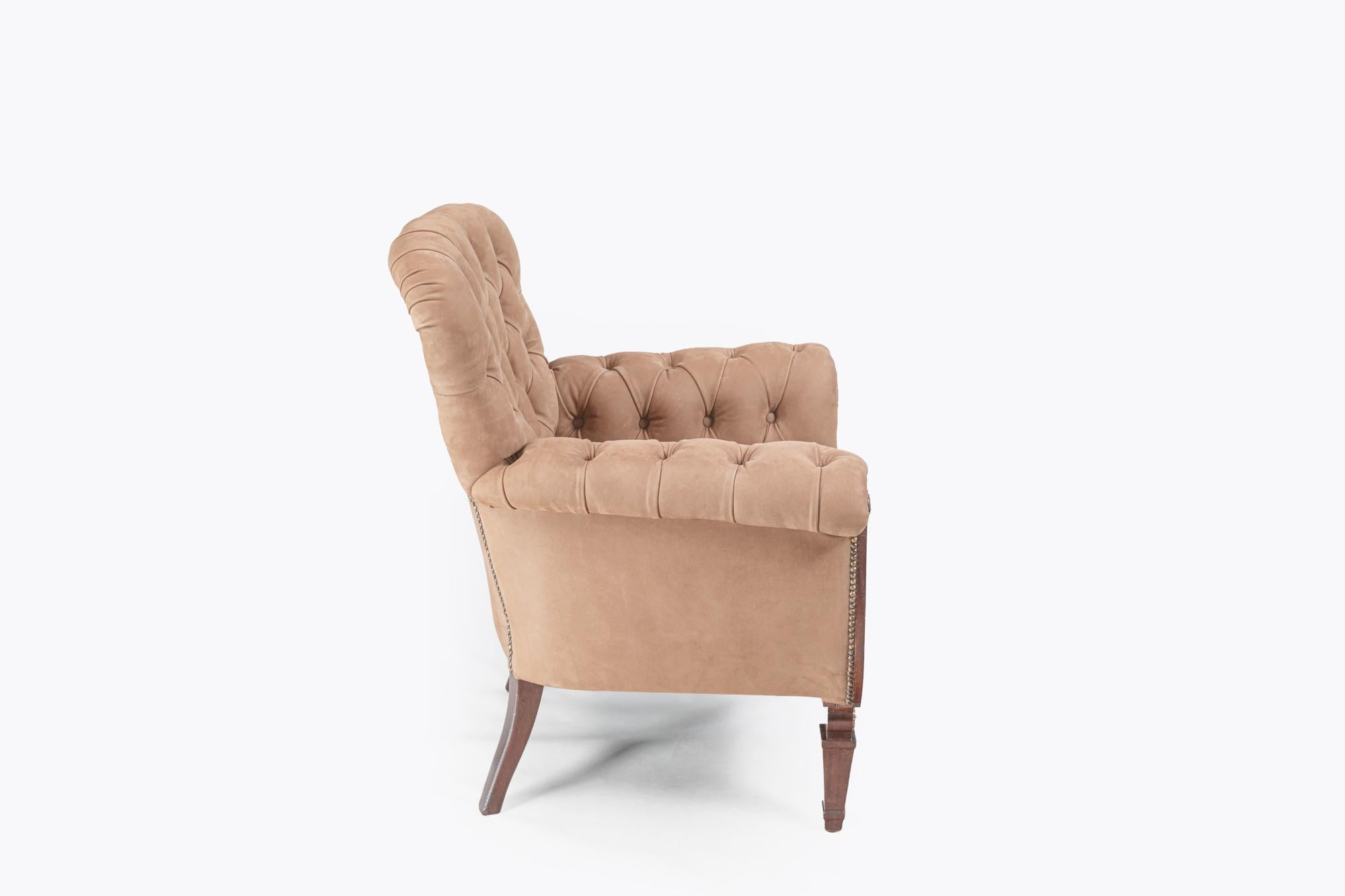 Anglais Paire de fauteuils de bibliothèque en forme de lyre du début du 19e siècle de style Régence en vente