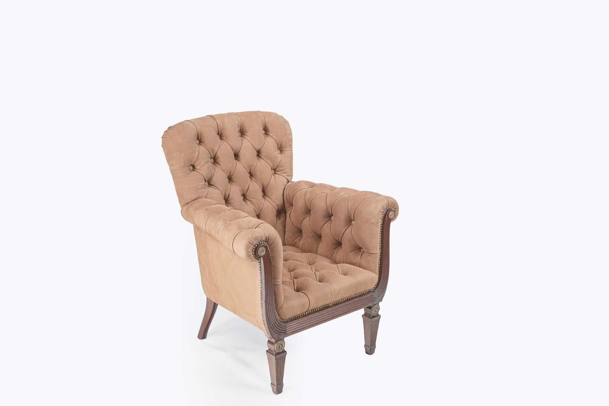Paire de fauteuils de bibliothèque en forme de lyre du début du 19e siècle de style Régence Excellent état - En vente à Dublin 8, IE