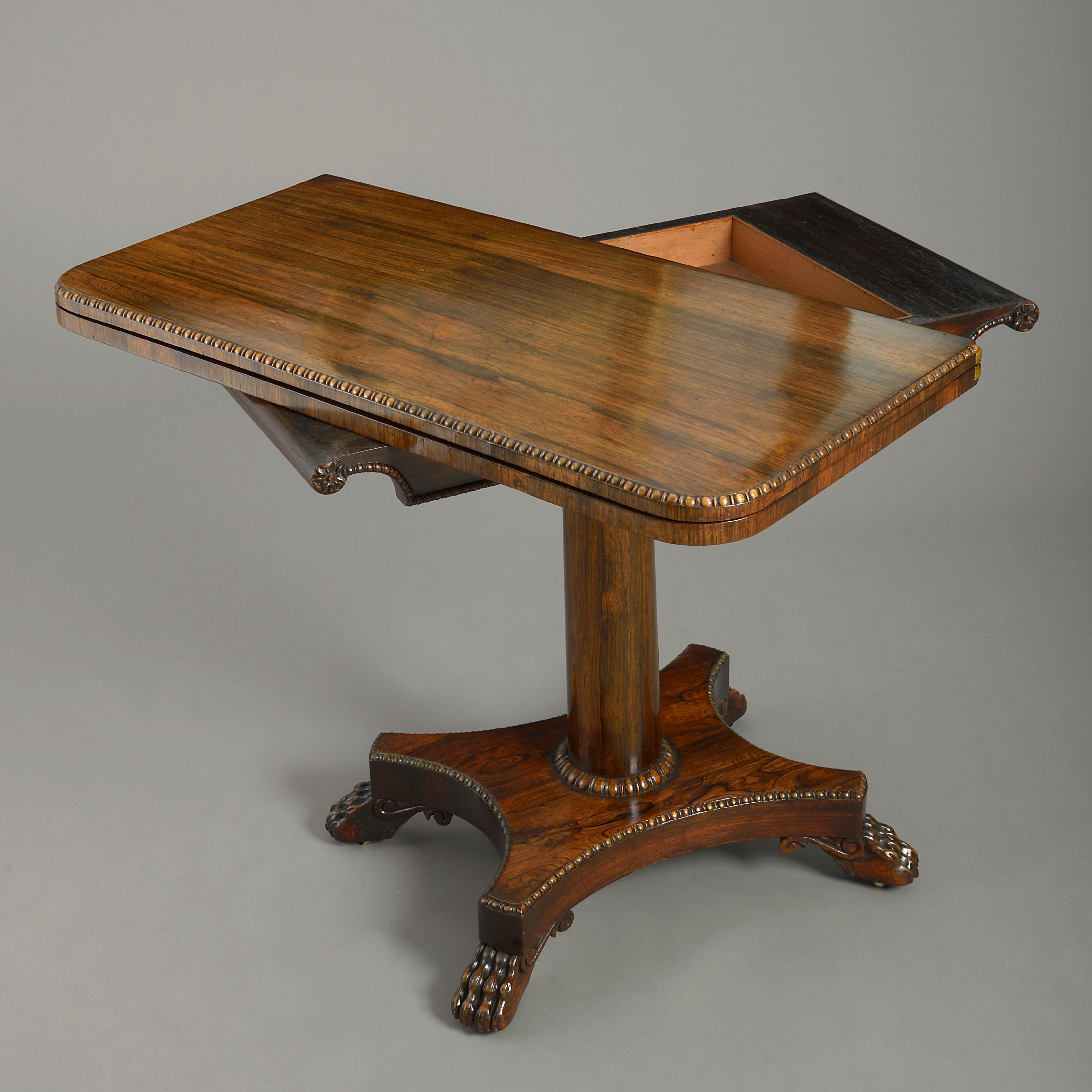 Pair of Early 19th Century Regency Period Rosewood Card Tables In Good Condition In London, GB