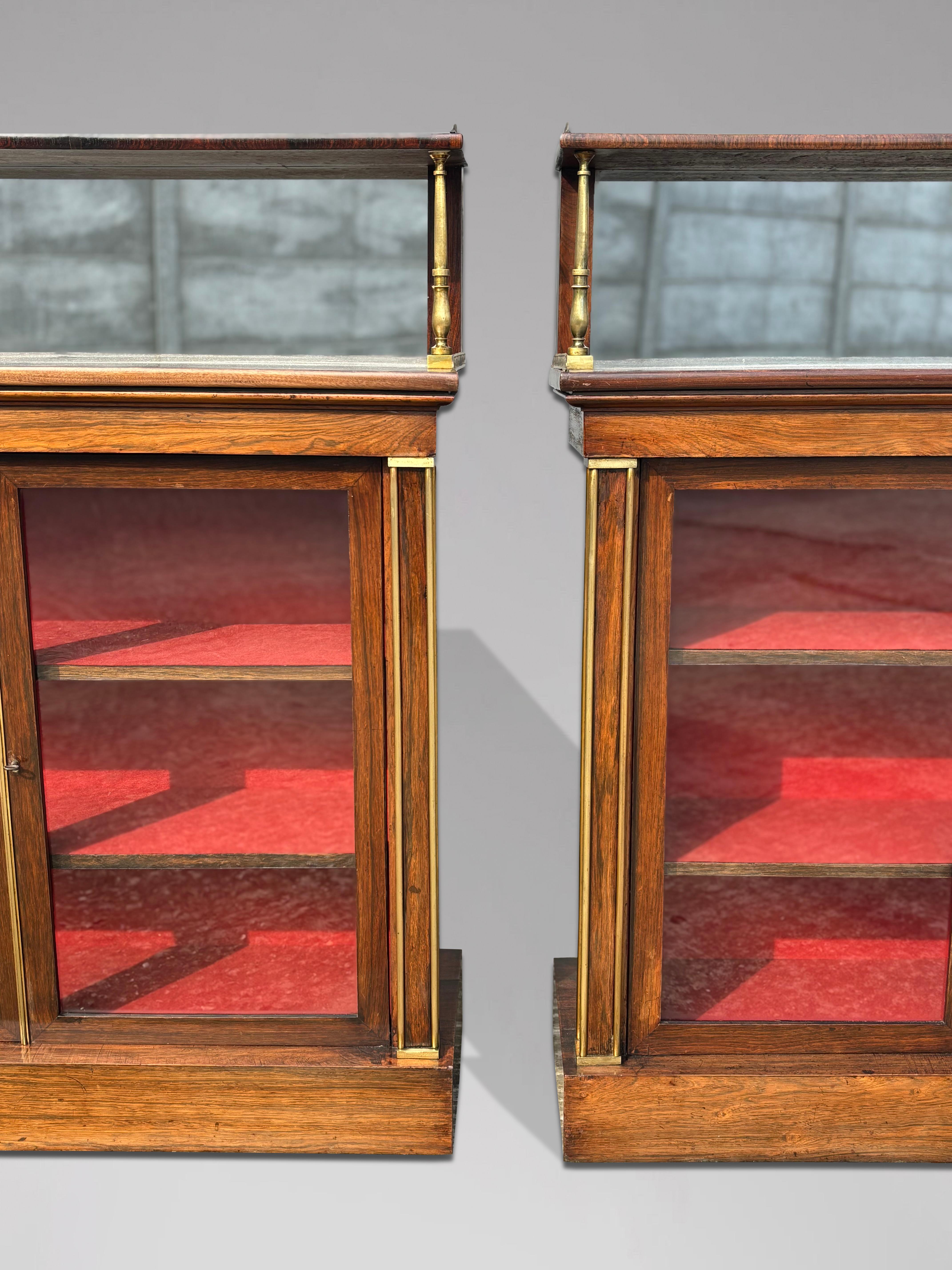 Lucidato Coppia di chiffoniere in legno di palissandro del periodo Regency dell'inizio del XIX secolo in vendita