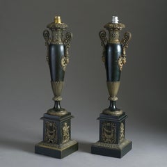 Pair of Early 19th Century Restauration Period Tole Lamps