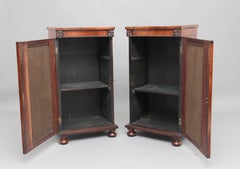 Pair of Early 19th Century Rosewood Pedestal Cabinets