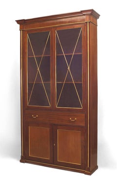 Pair of Russian Plum Pudding Mahogany Bookcases