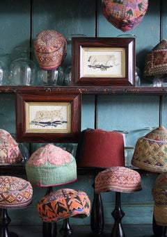 Pair of Early 19th Century Silk Embroidery Folk Art Animals Elephant & Leopard