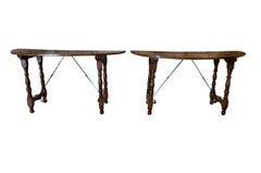 Pair Of Early 19th Century Spanish Demi Lune Console Tables