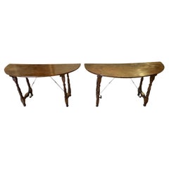 Pair Of Early 19th Century Spanish Demi Lune Console Tables