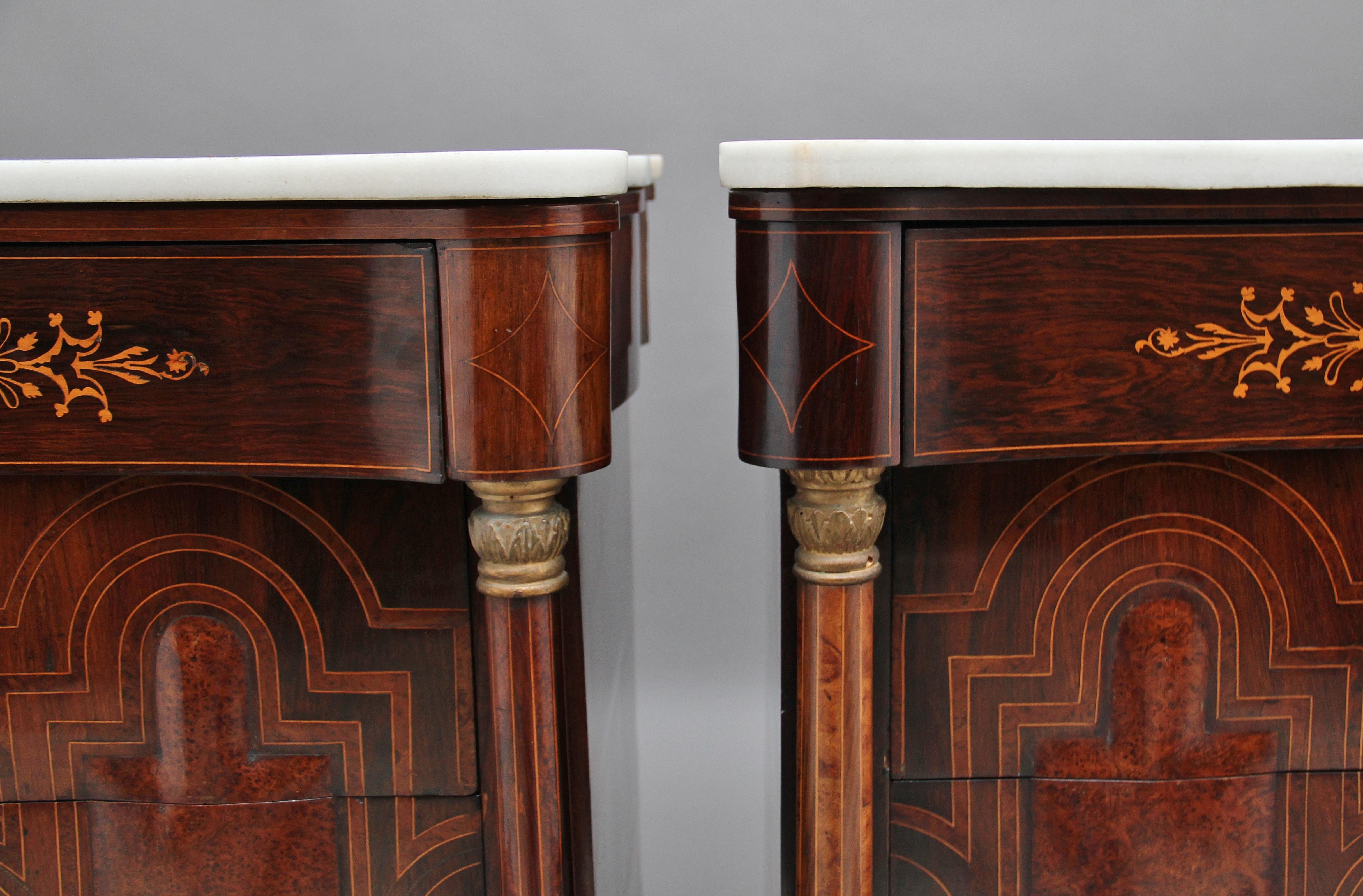 Pair of Early 19th Century Spanish Marble Top Commodes 5