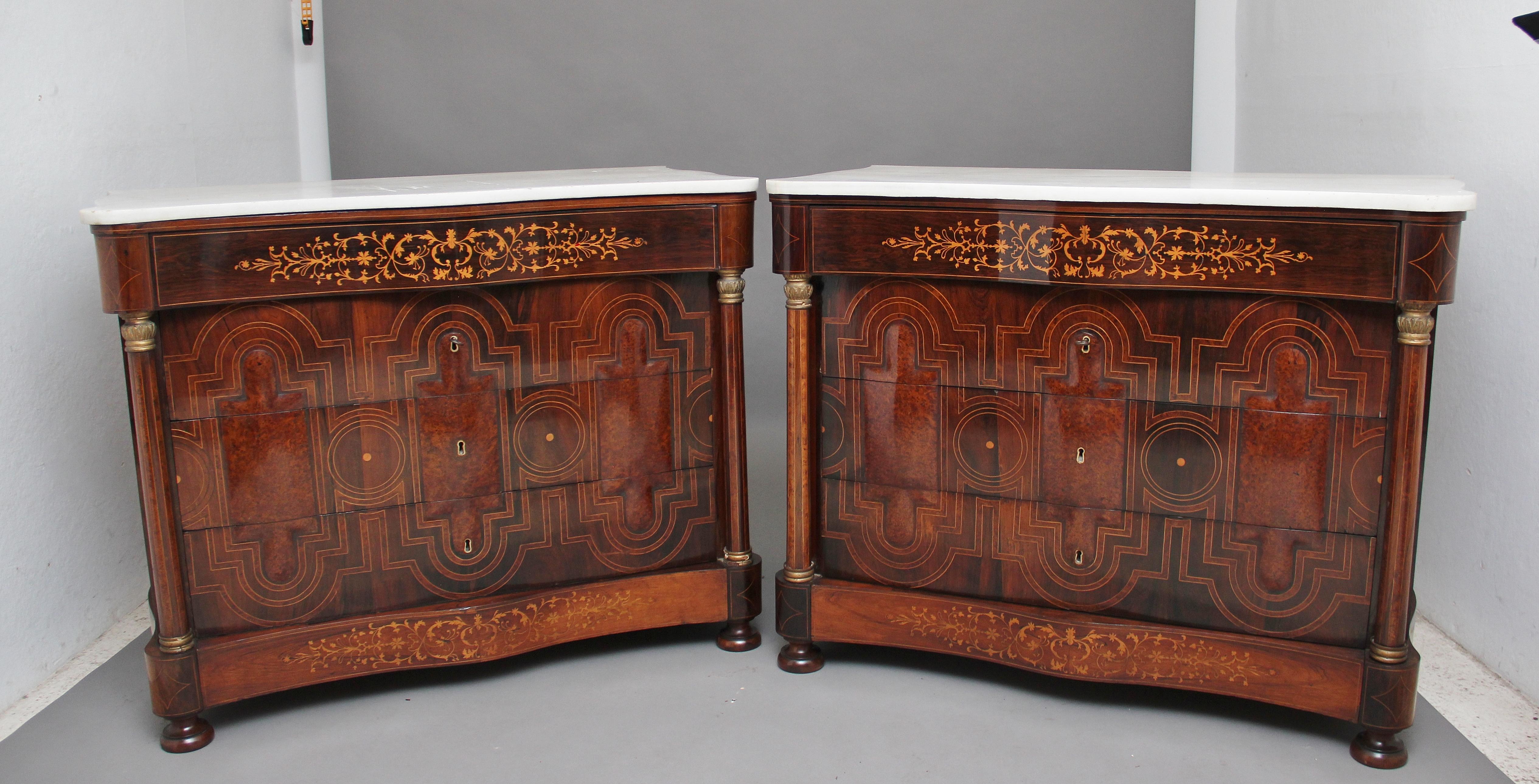 Mid-19th Century Pair of Early 19th Century Spanish Marble Top Commodes