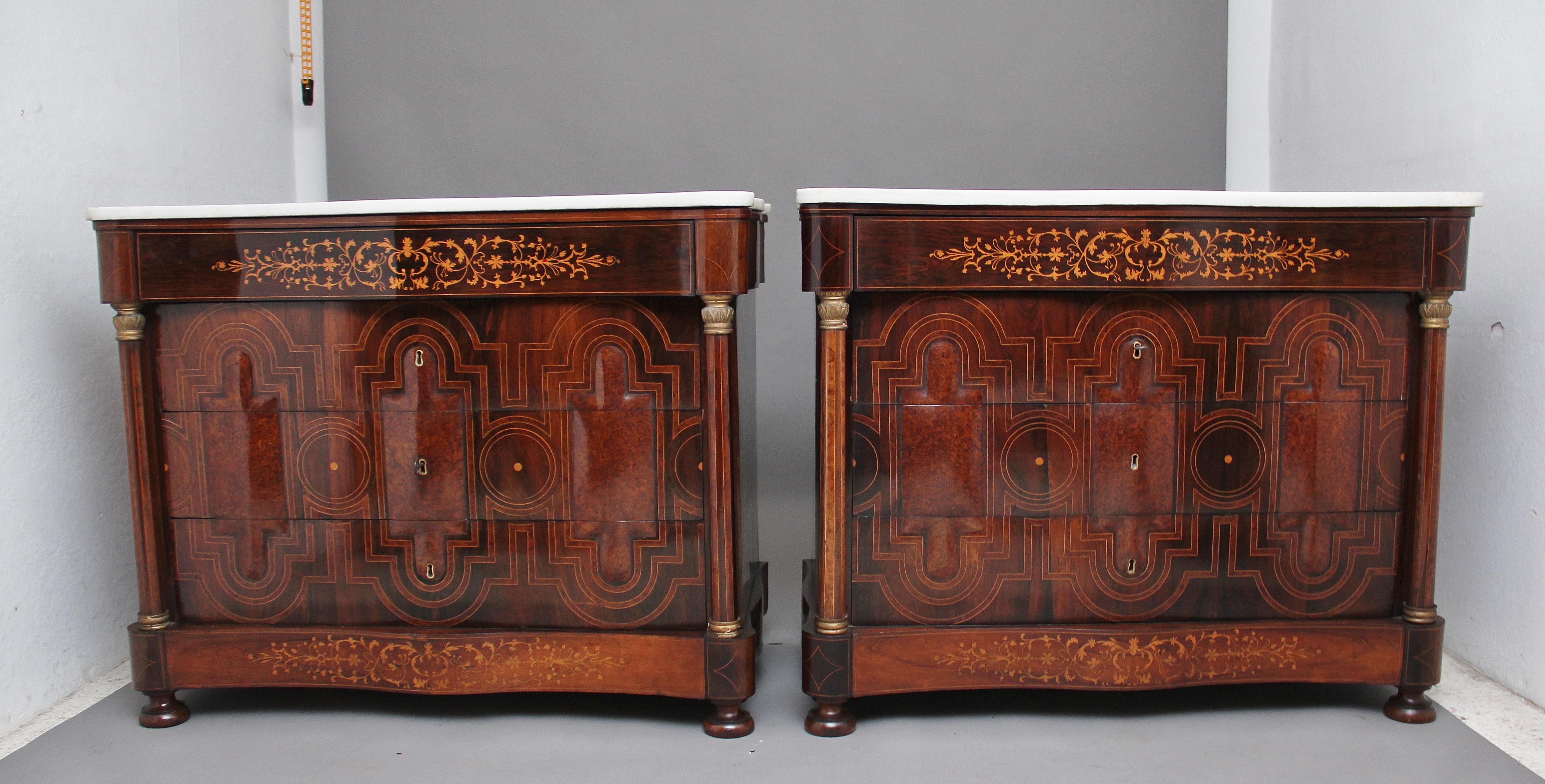 Wood Pair of Early 19th Century Spanish Marble Top Commodes