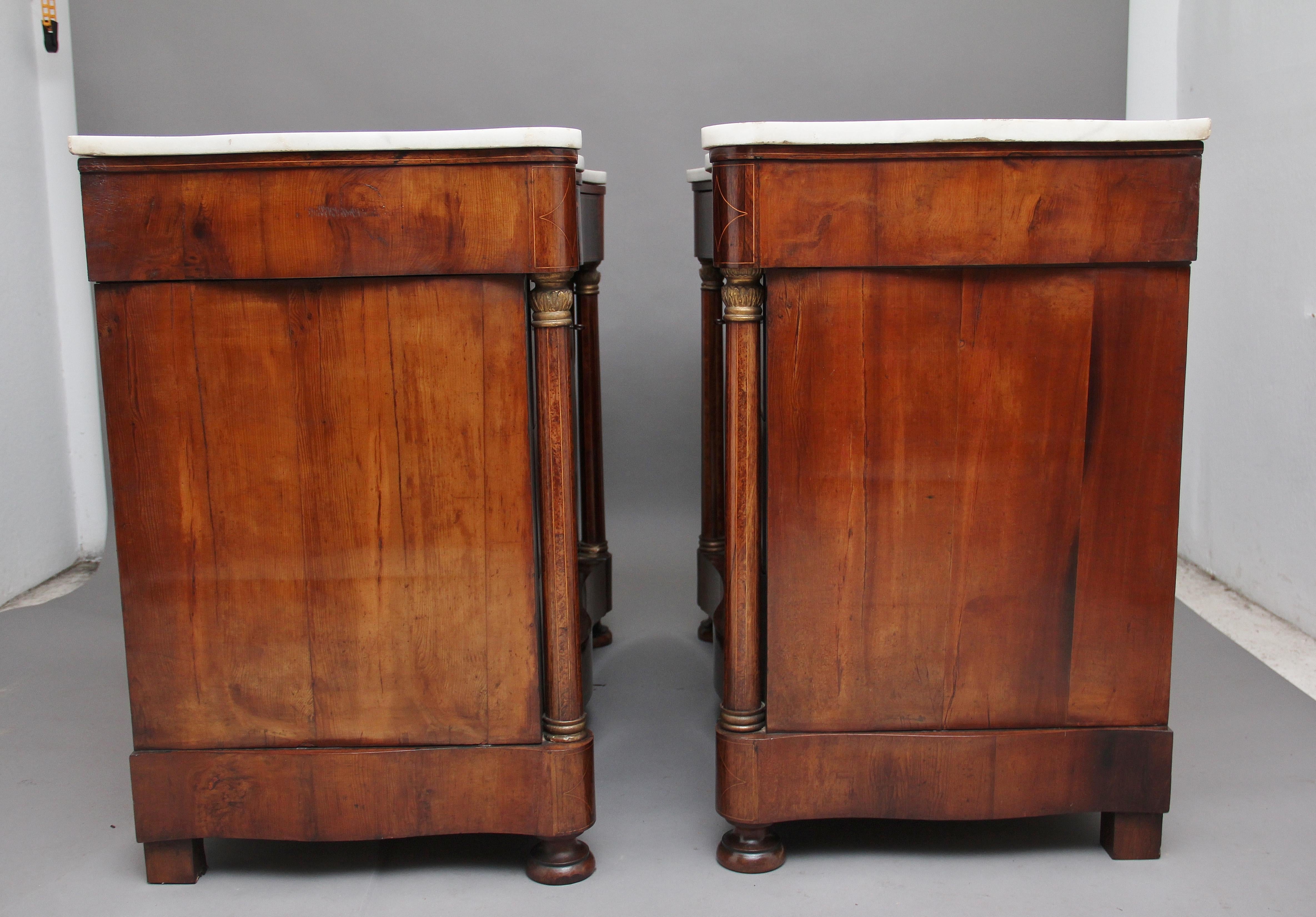 Pair of Early 19th Century Spanish Marble Top Commodes 1