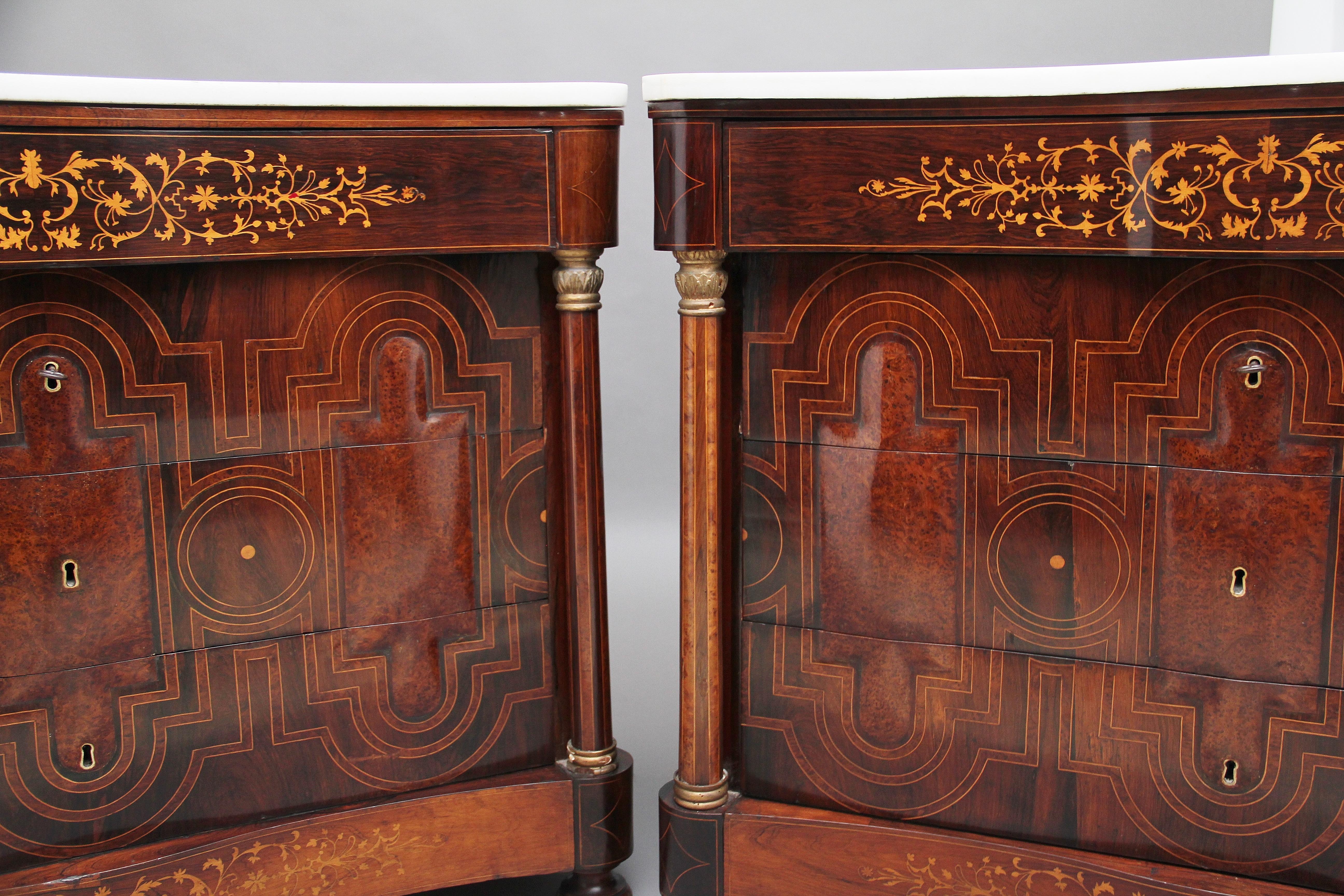 Pair of Early 19th Century Spanish Marble Top Commodes 4