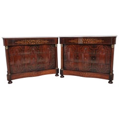 Pair of Early 19th Century Spanish Marble Top Commodes