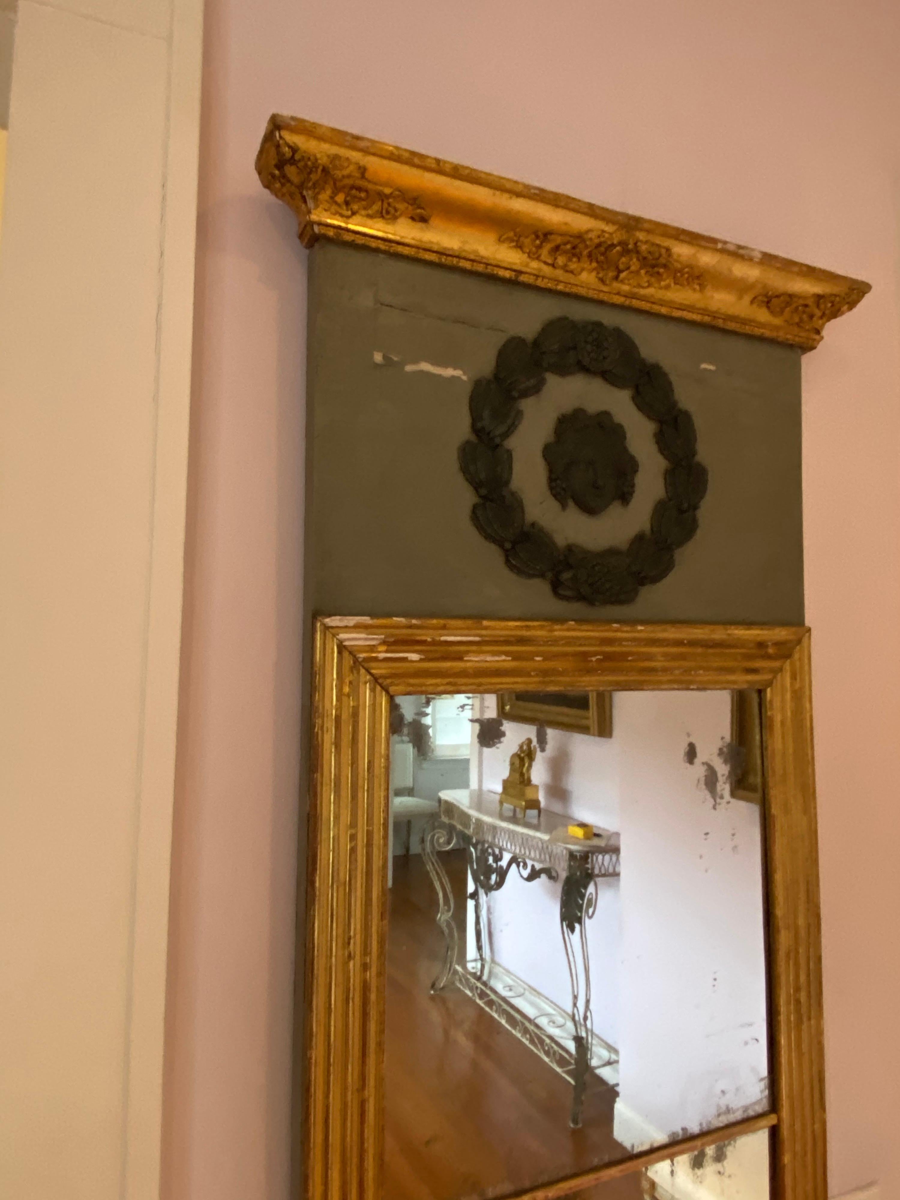 Pair of Early 19th Century Swedish Neoclassical Painted Pier Mirrors 14