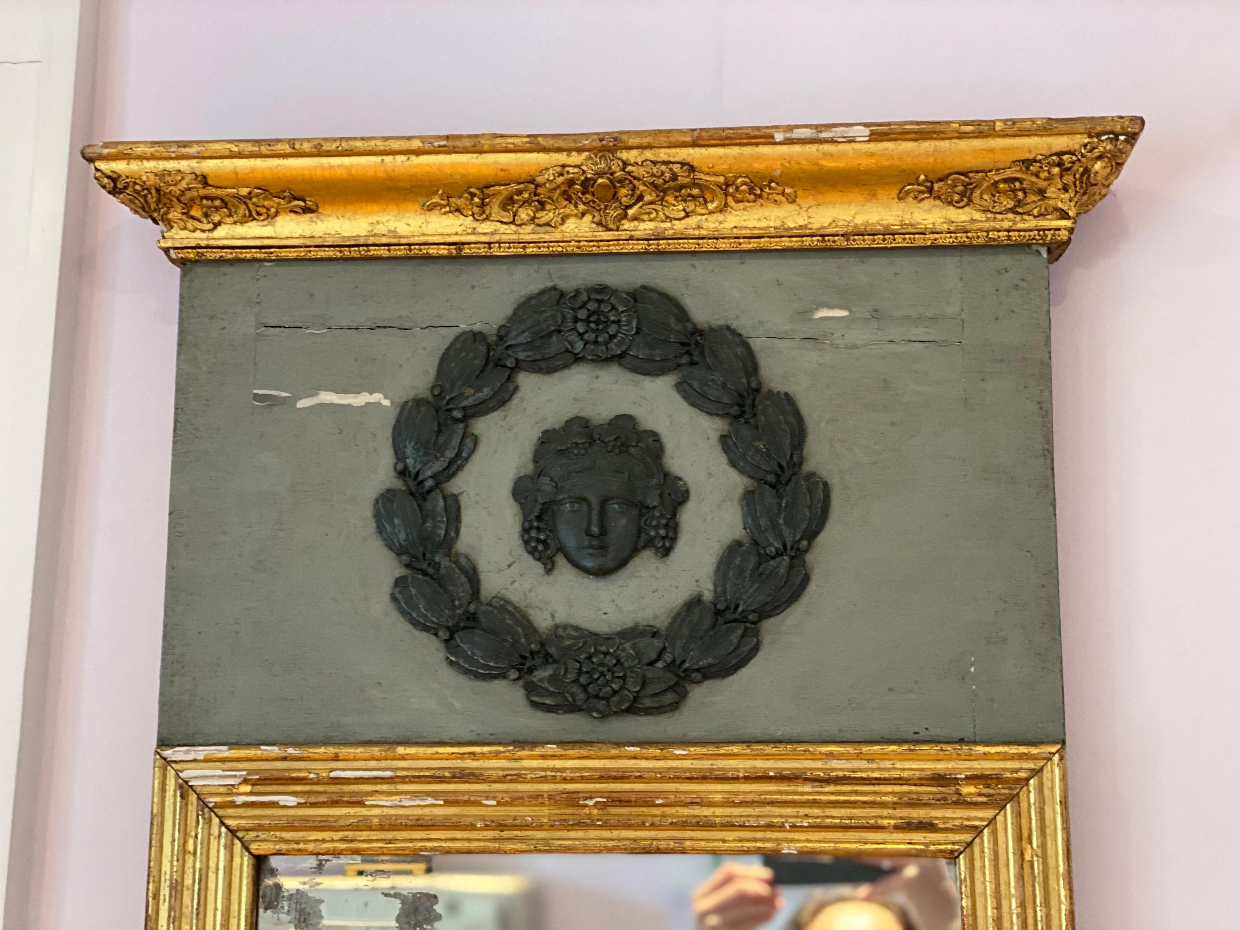 Wood Pair of Early 19th Century Swedish Neoclassical Painted Pier Mirrors