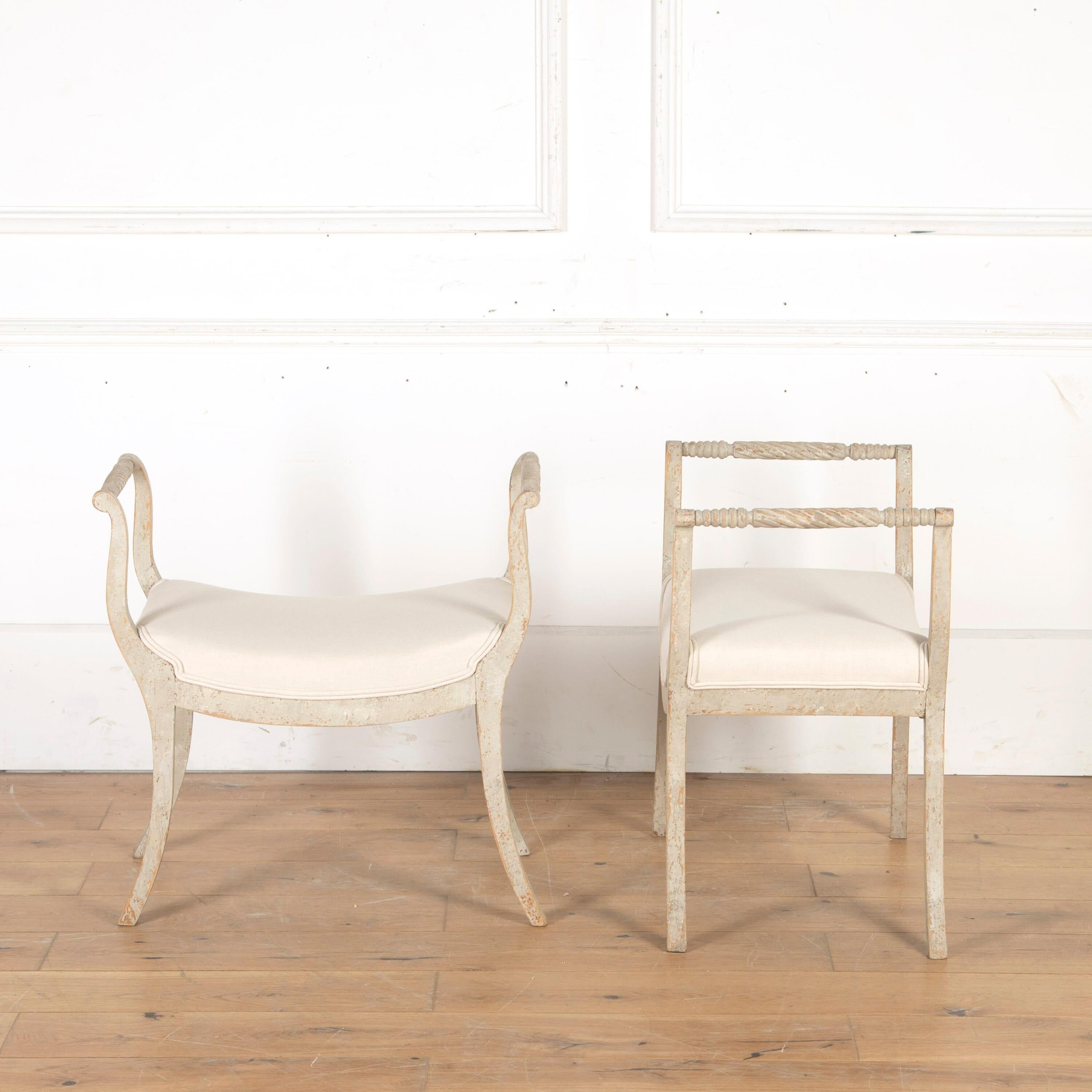 Pair of Early 19th Century Swedish Stools In Good Condition In Gloucestershire, GB