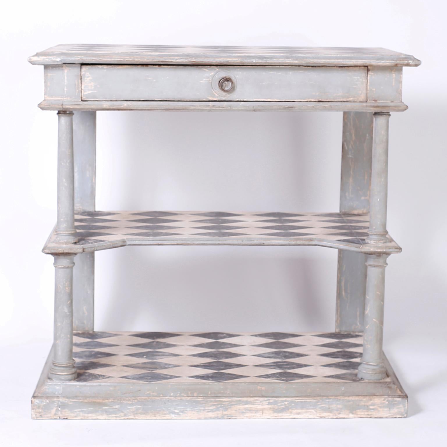 Neoclassical Pair of Early 19th Century Three-Tiered Servers or Consoles For Sale