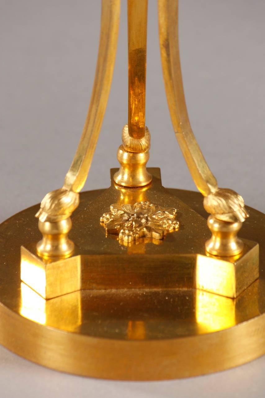 Gilt Pair of Early 19th Century Tripod Candlesticks