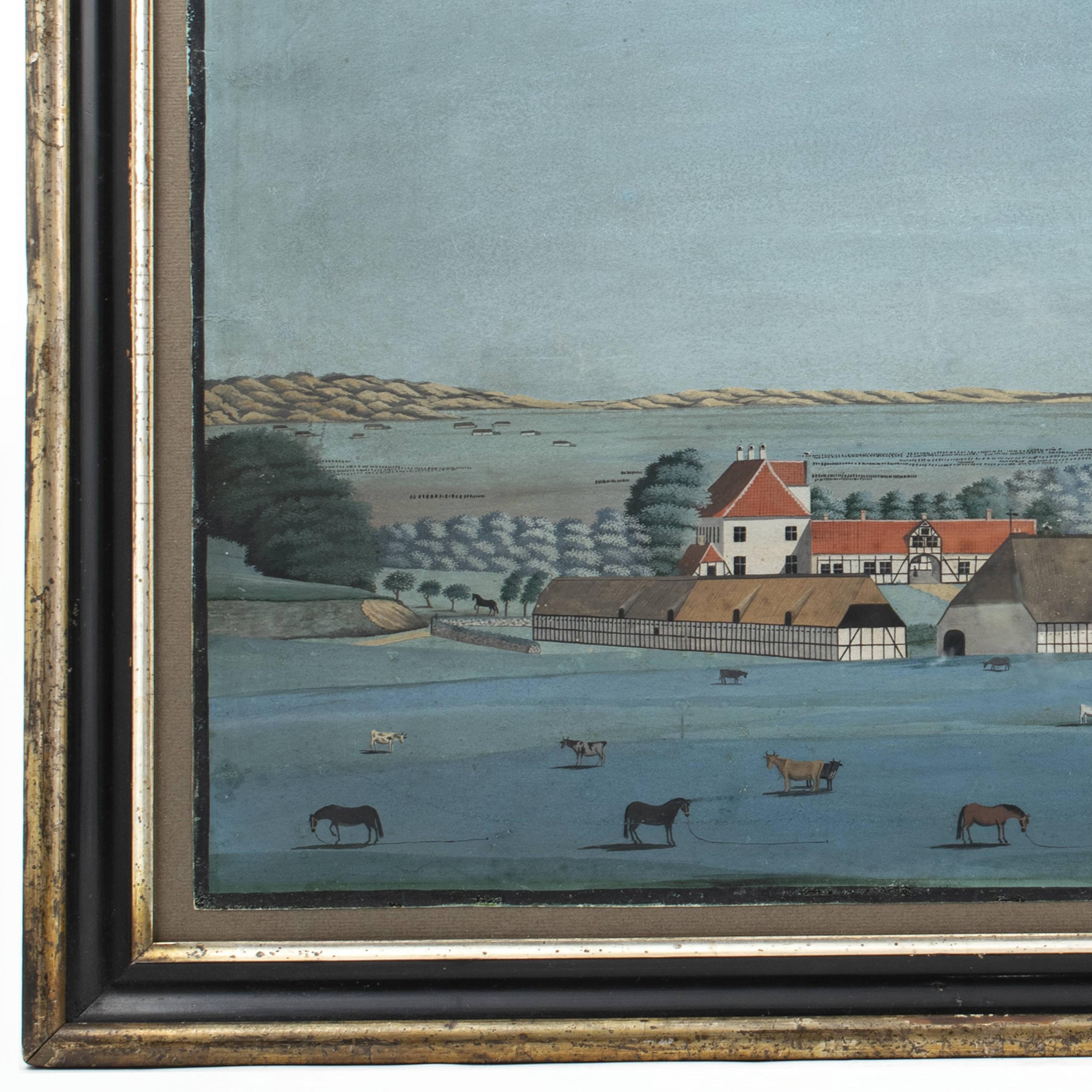 Pair of Early 19th Ctr Gouache Paintings of the Danish Manor House 'Bratskov' 7