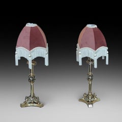 Pair of Early 19thC Brass Candlesticks converted to electric lamps