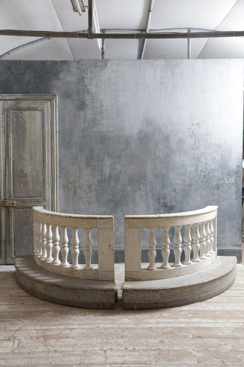 Wood Pair of Early 19th Century Painted Italian Balustrades