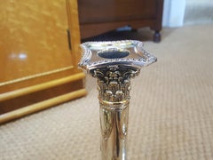 Pair of Early 19th Century Plated Corinthian Column Candlesticks