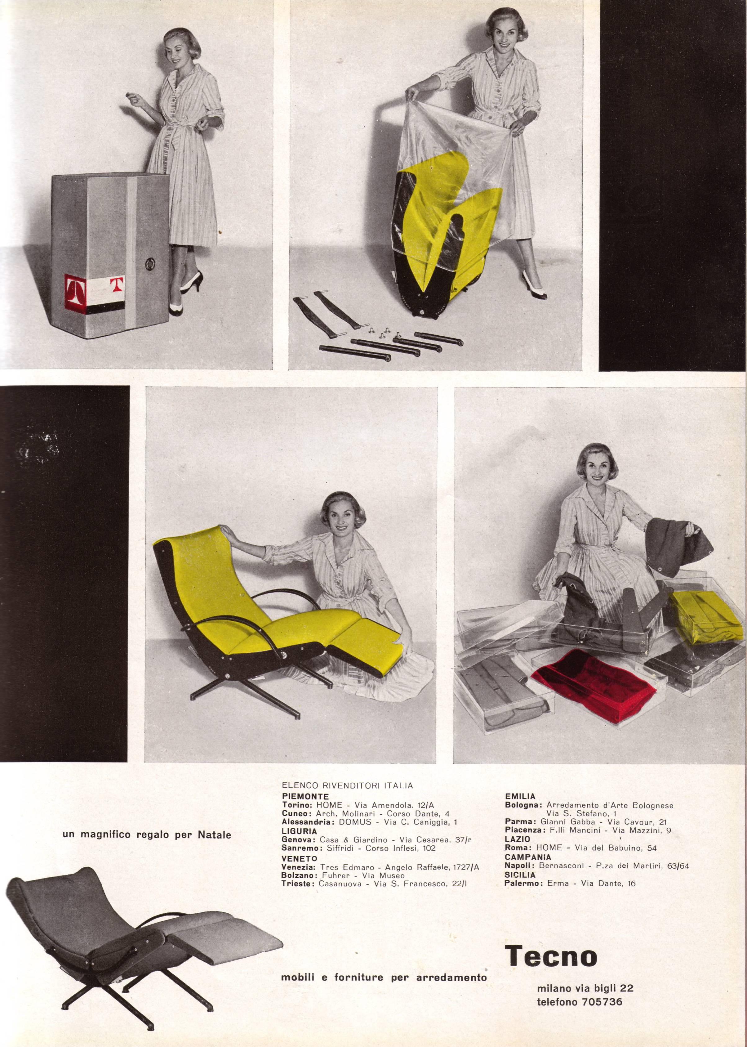 Mid-20th Century Pair of Early 1st Edition P40 Chairs, Osvaldo Borsani, Tecno Italy 1956 Restored