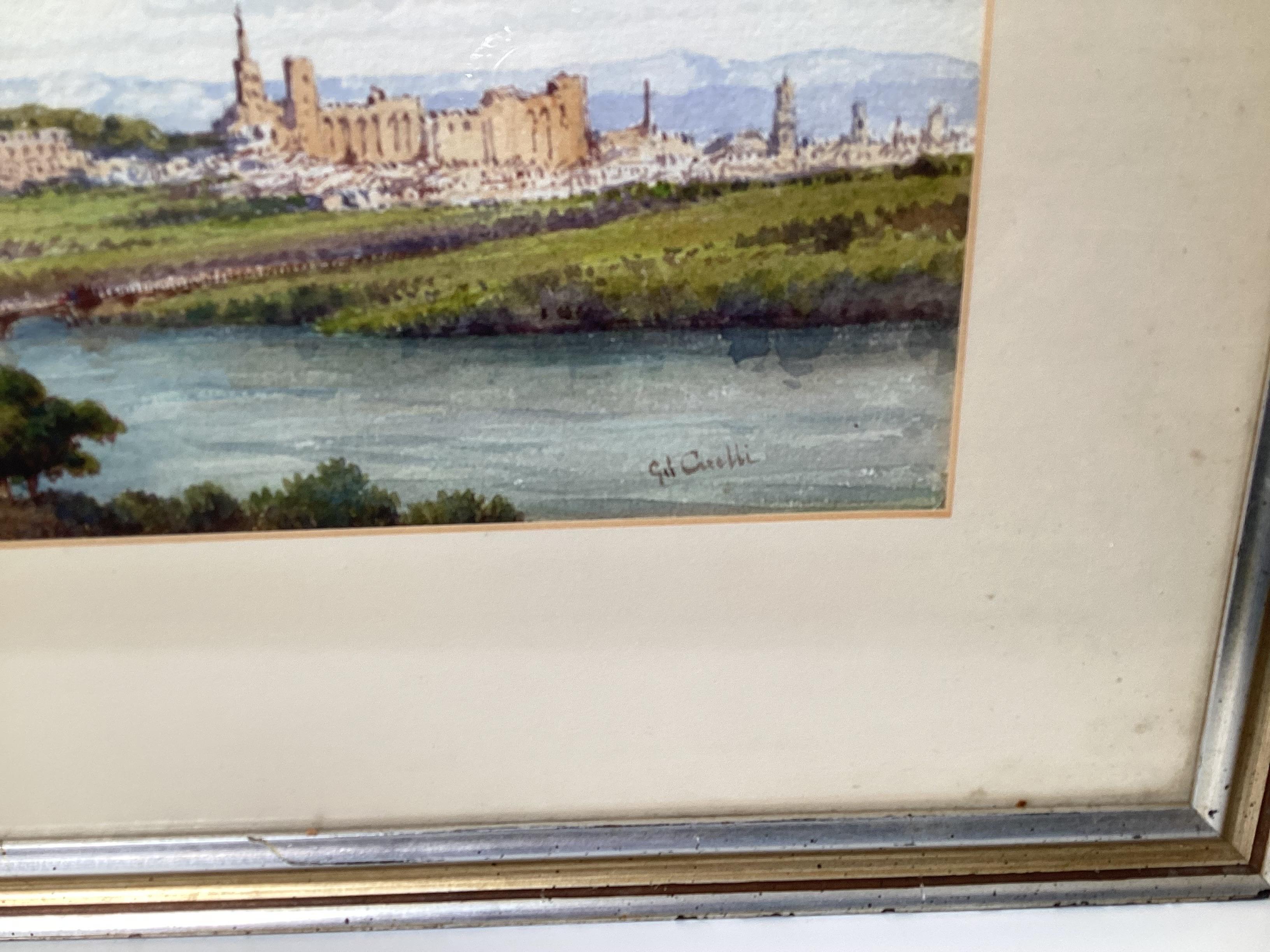 Pair of Early 20th C. Artist Signed Watercolors of Venice and Tuscany Village 3