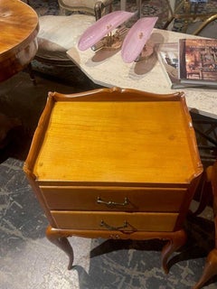 Pair of Early 20th c. French Provincial Fruitwood Nightstands