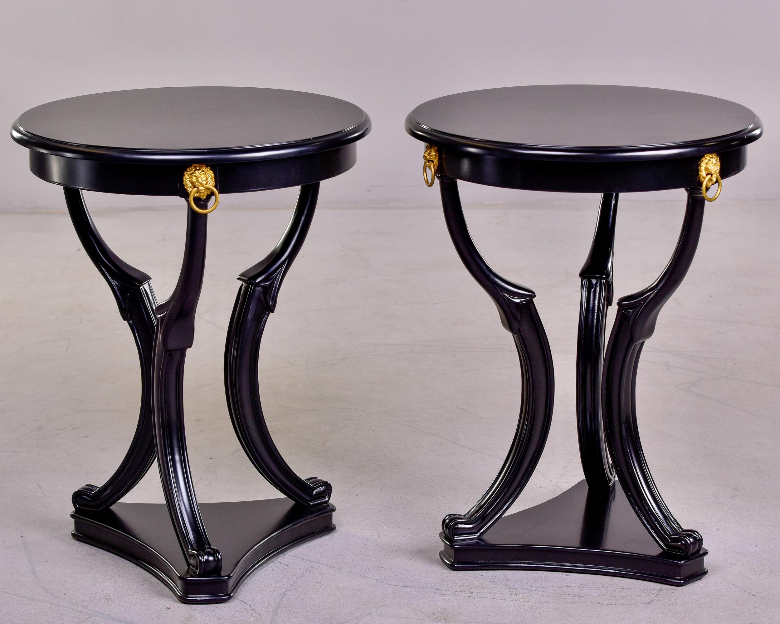 Pair of Early 20th C Neoclassical Black French Gueridon Side Tables 8