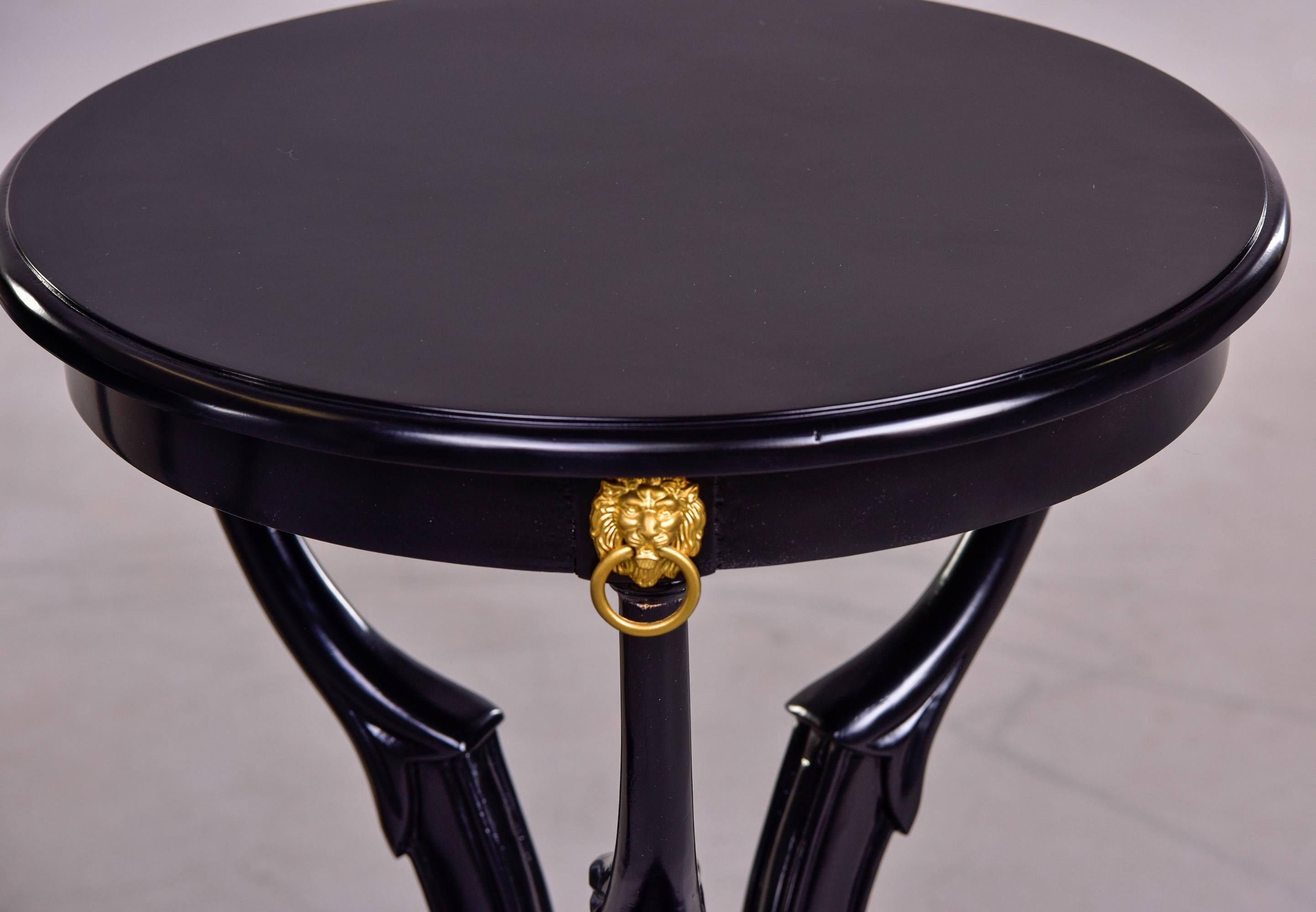 Pair of Early 20th C Neoclassical Black French Gueridon Side Tables 9