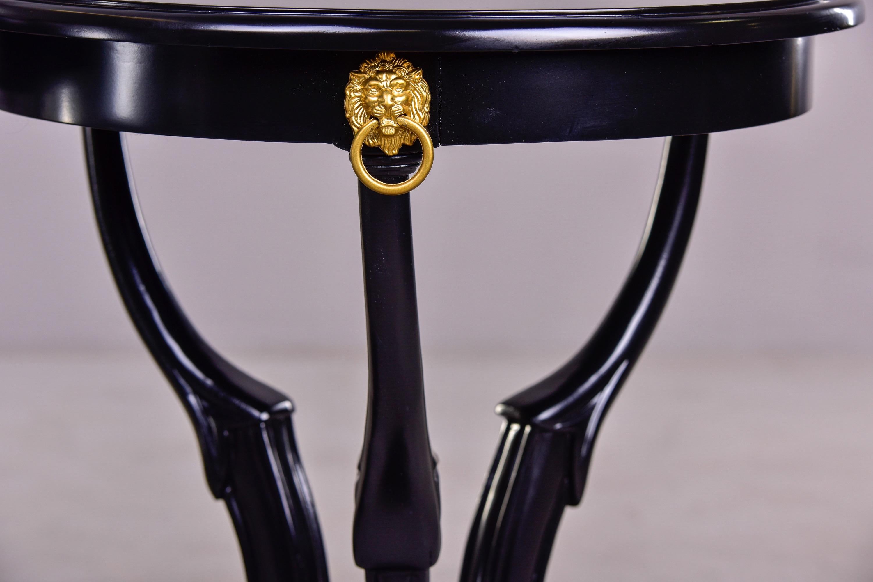 Pair of Early 20th C Neoclassical Black French Gueridon Side Tables 1