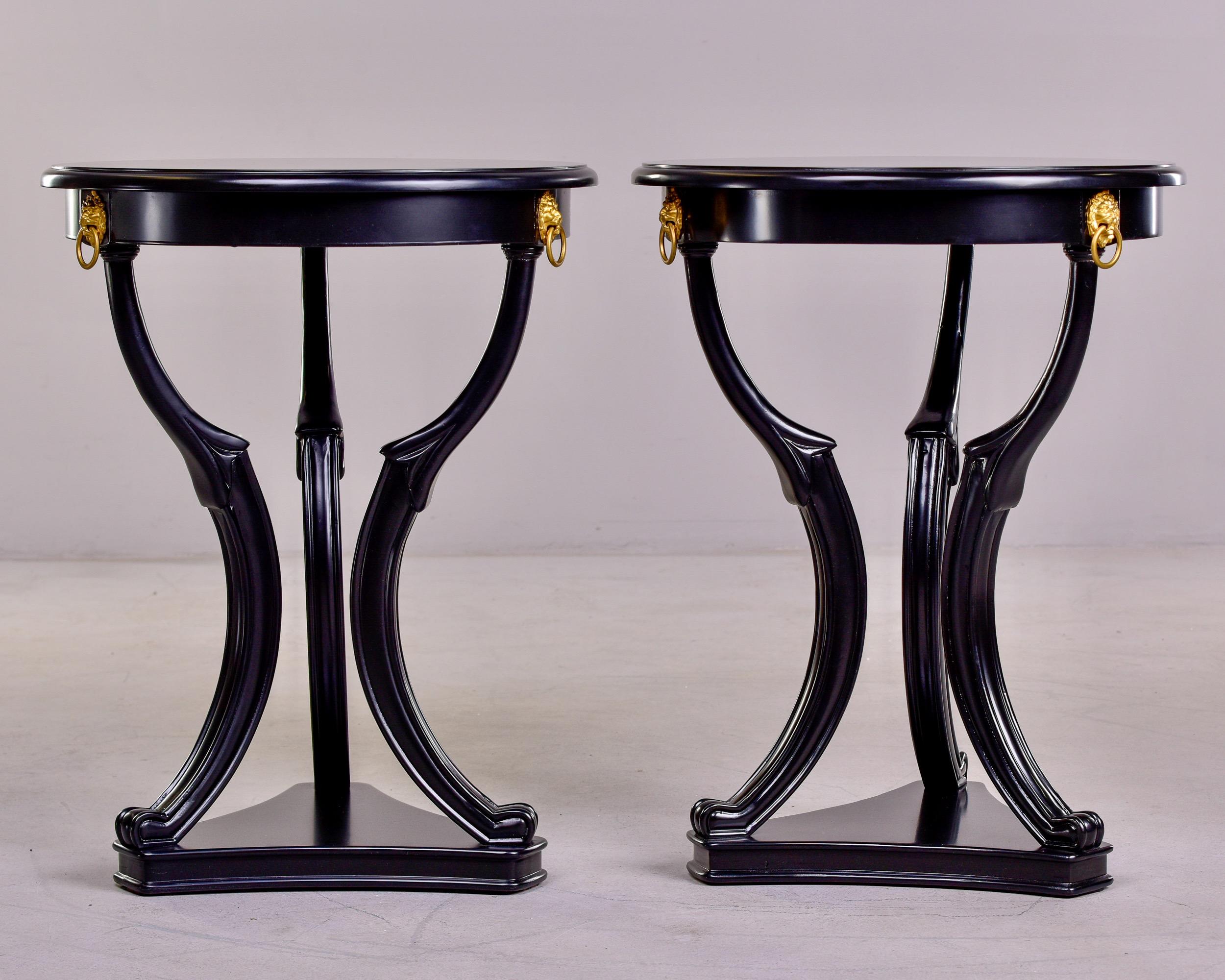 Pair of Early 20th C Neoclassical Black French Gueridon Side Tables 4