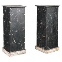 Pair Of Early 20th C. Painted Theatrical Plinths/Sculpture Stands
