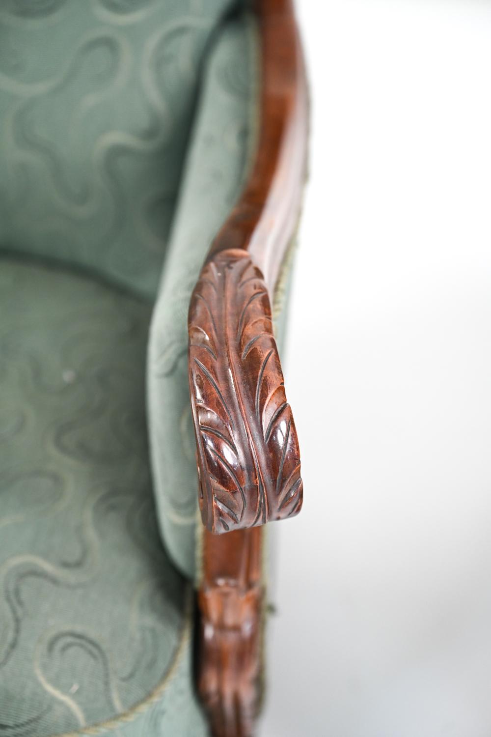 Pair of Early 20th C. Scandinavian Carved Club Chairs 6