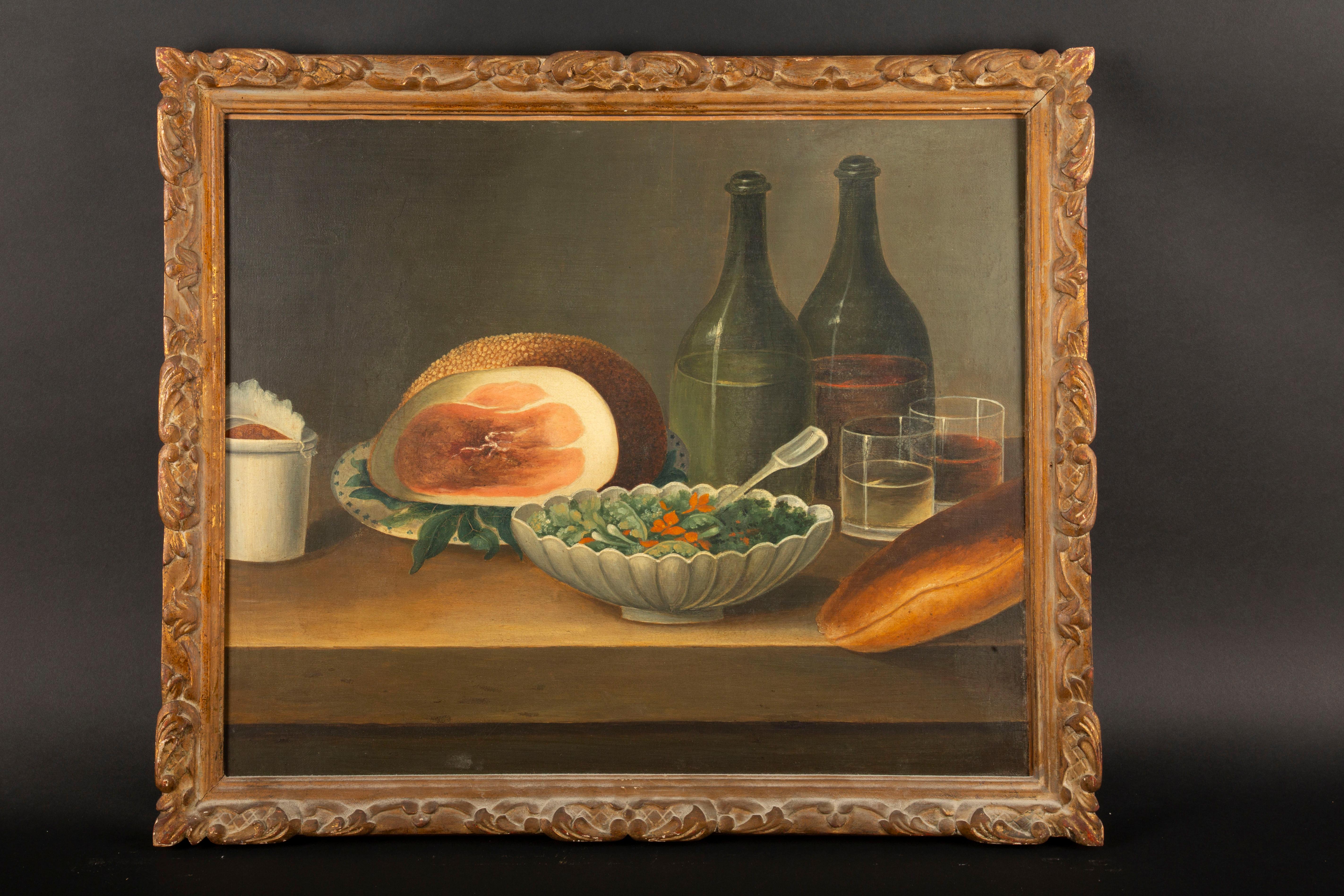 Napoleon III Pair of Early 20th C Still Life Painting Oil on canvas